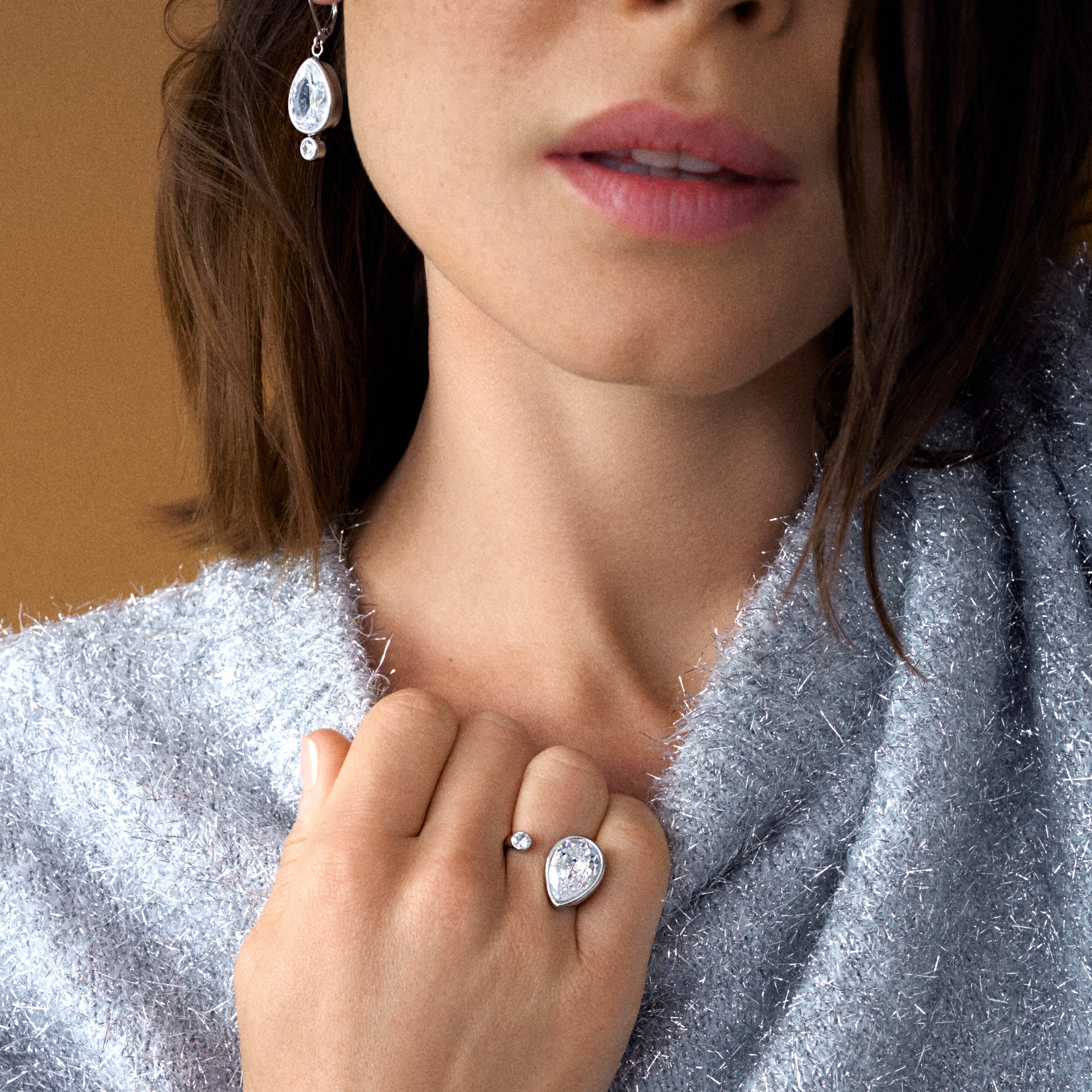 Teardrop Crystal Ring - Aaria Tees Aaria Tees
