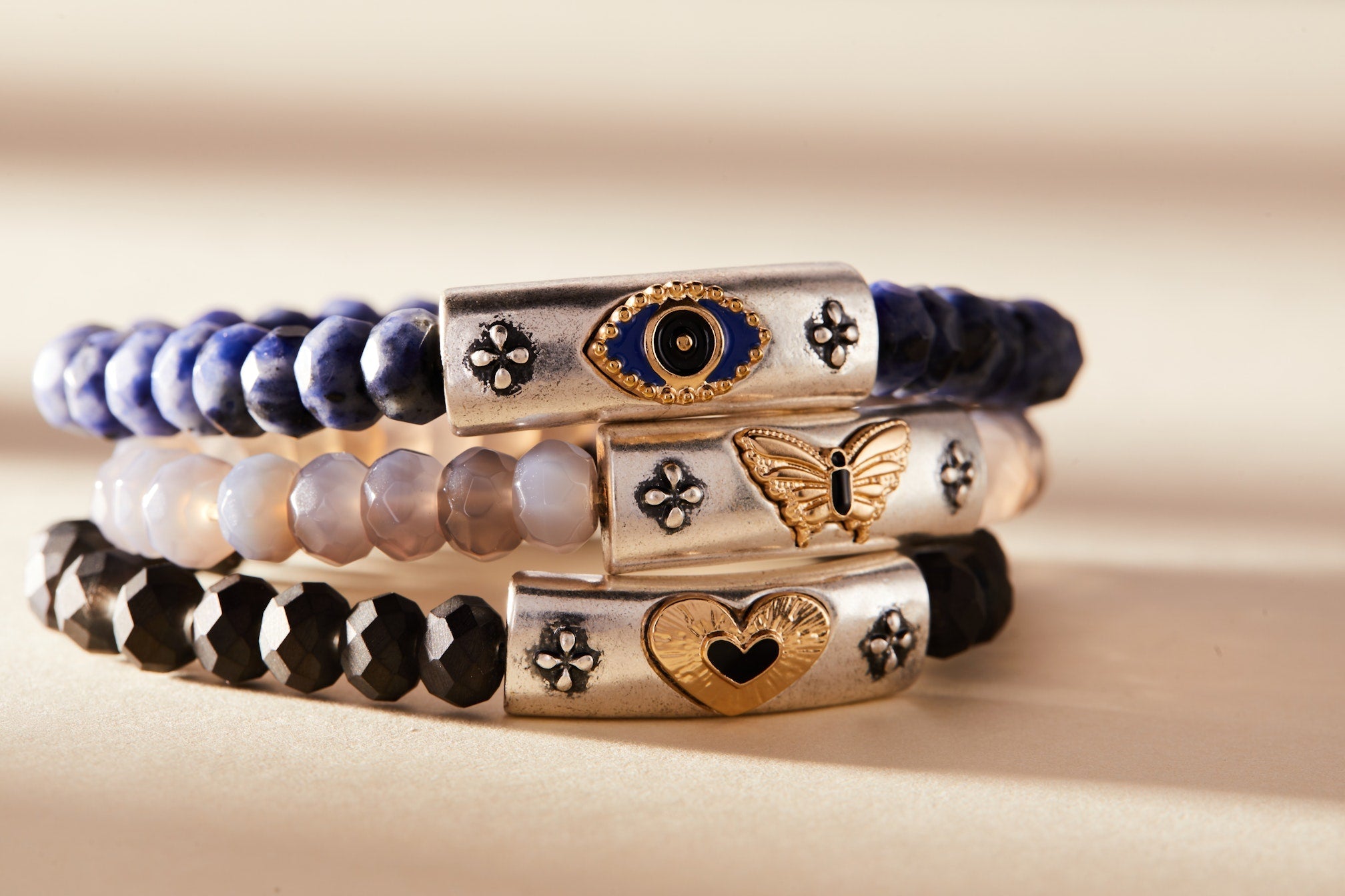 Antique Evil Eye Stretch Bracelet - Aaria Tees Aaria Tees