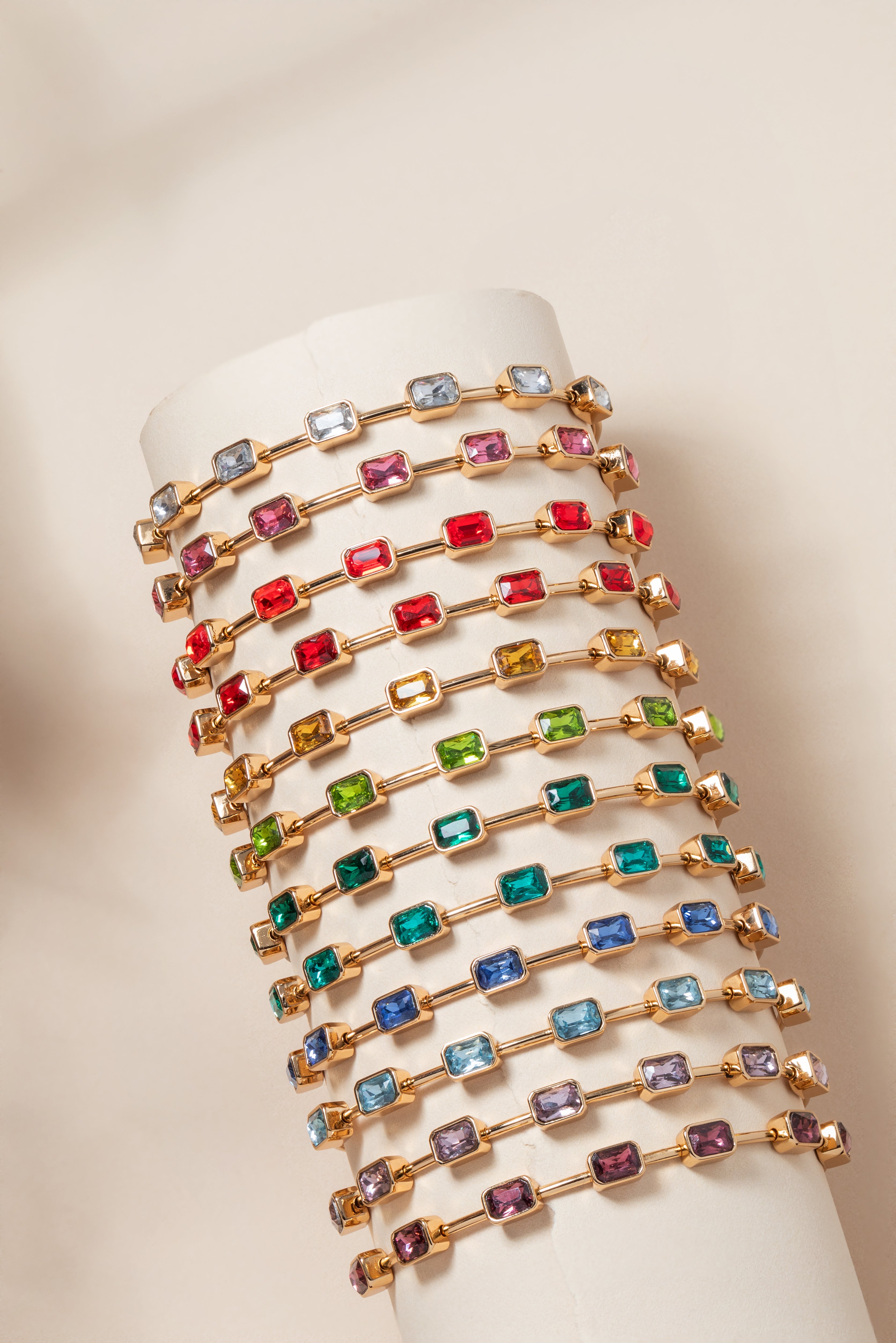 August Birthstone Emerald Cut Bangle - Aaria Tees Aaria Tees