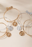 Initial M Pave Starburst Texture Bangle - Aaria Tees Aaria Tees