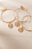 Initial C Pave Starburst Texture Bangle - Aaria Tees Aaria Tees
