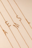 Initial M Precious Elongated Necklace - Aaria Tees Aaria Tees