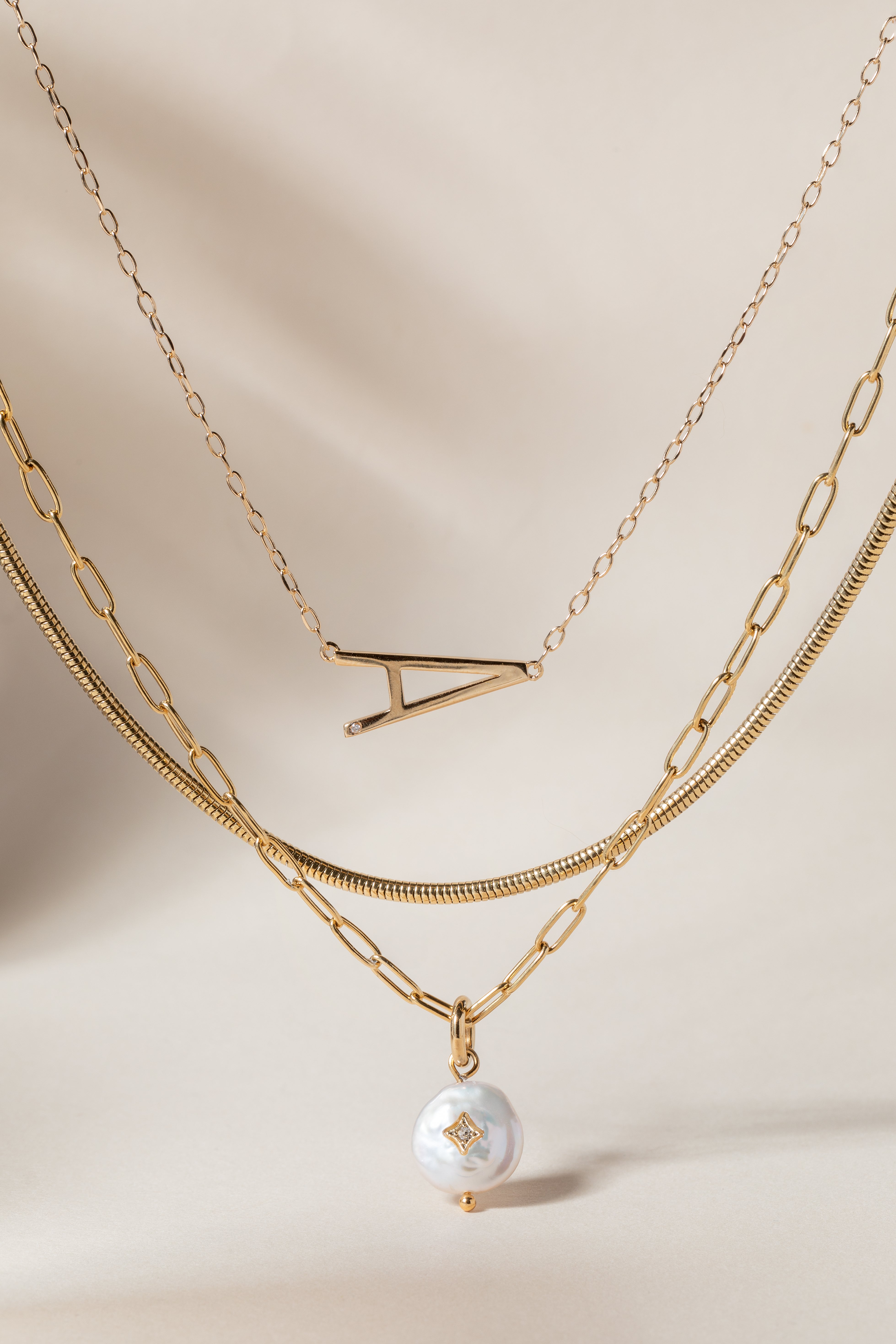 Initial A Precious Elongated Necklace - Aaria Tees Aaria Tees