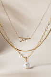Initial A Precious Elongated Necklace - Aaria Tees Aaria Tees