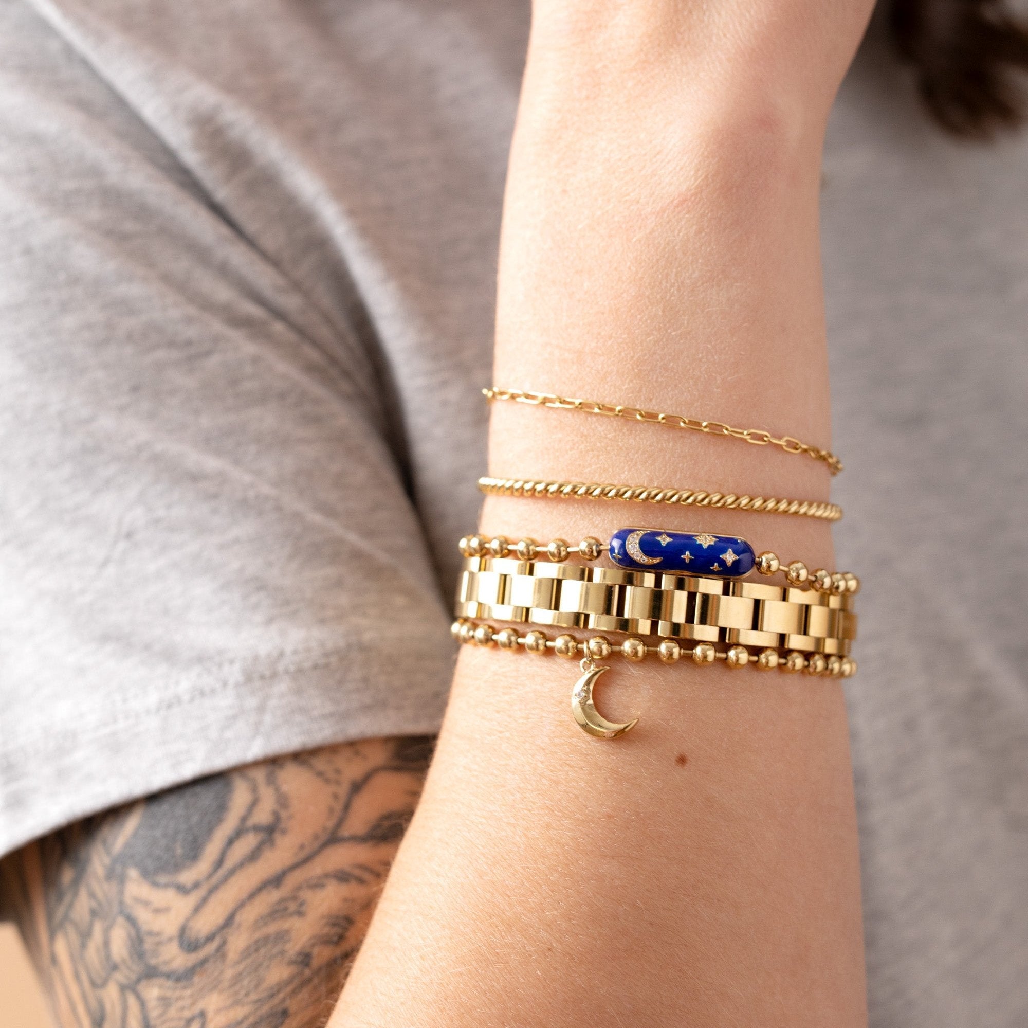 Starry Night Barrel Closure Bracelet - Aaria Tees Aaria Tees