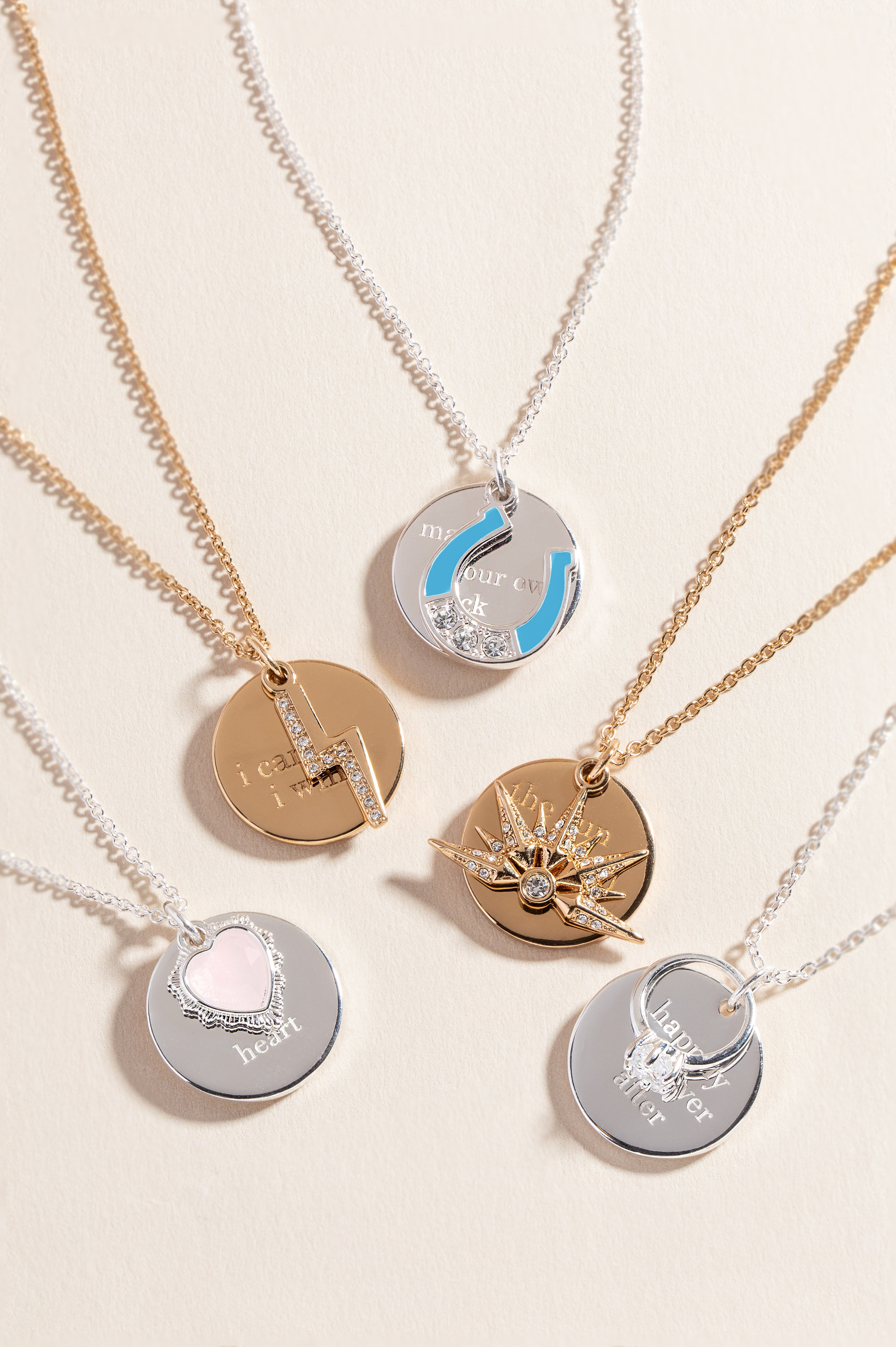 “Make Your Own Luck” Duo Charm Pendant Necklace - Aaria Tees Aaria Tees