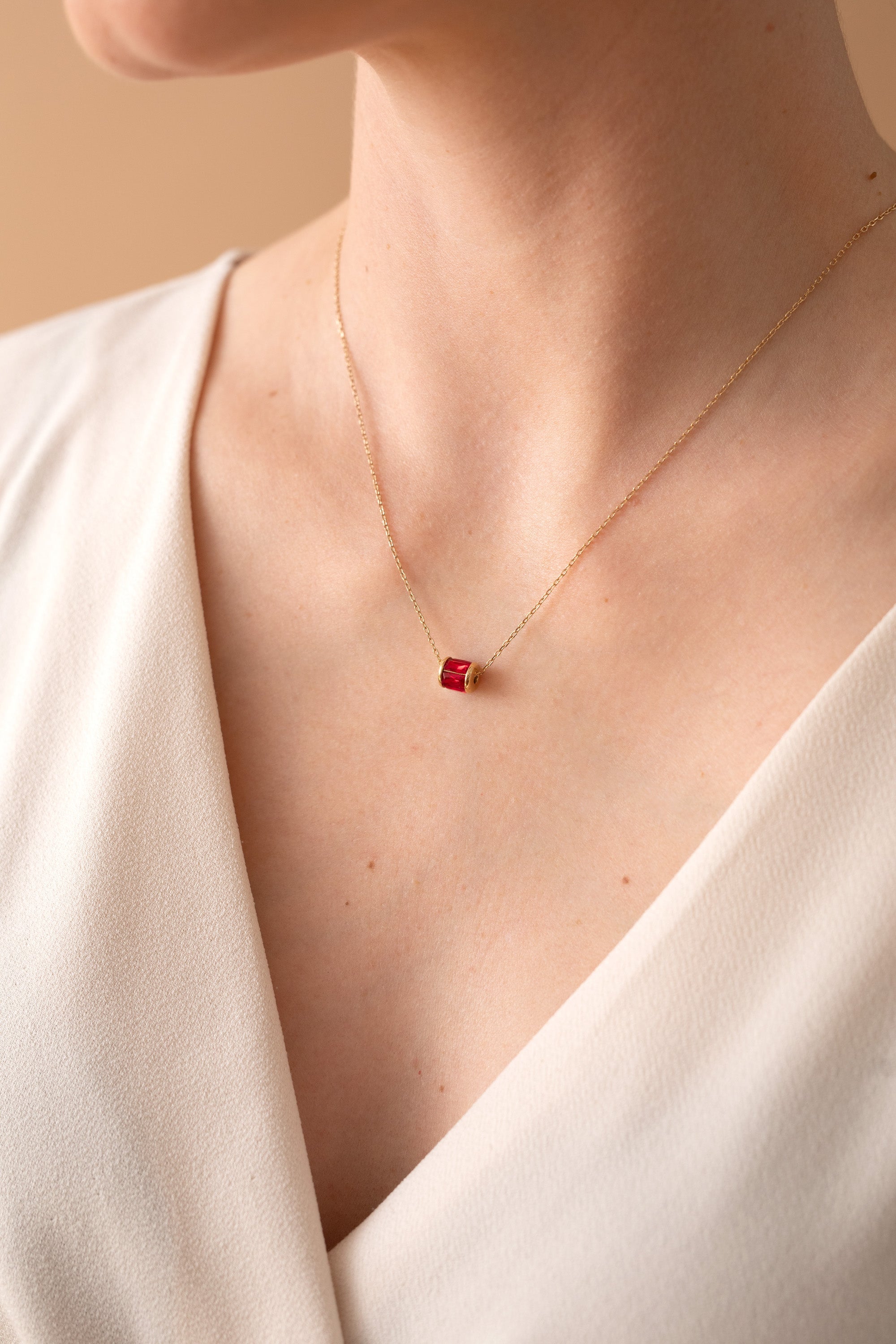 July Birthstone Precious Pendant Necklace - Aaria Tees Aaria Tees