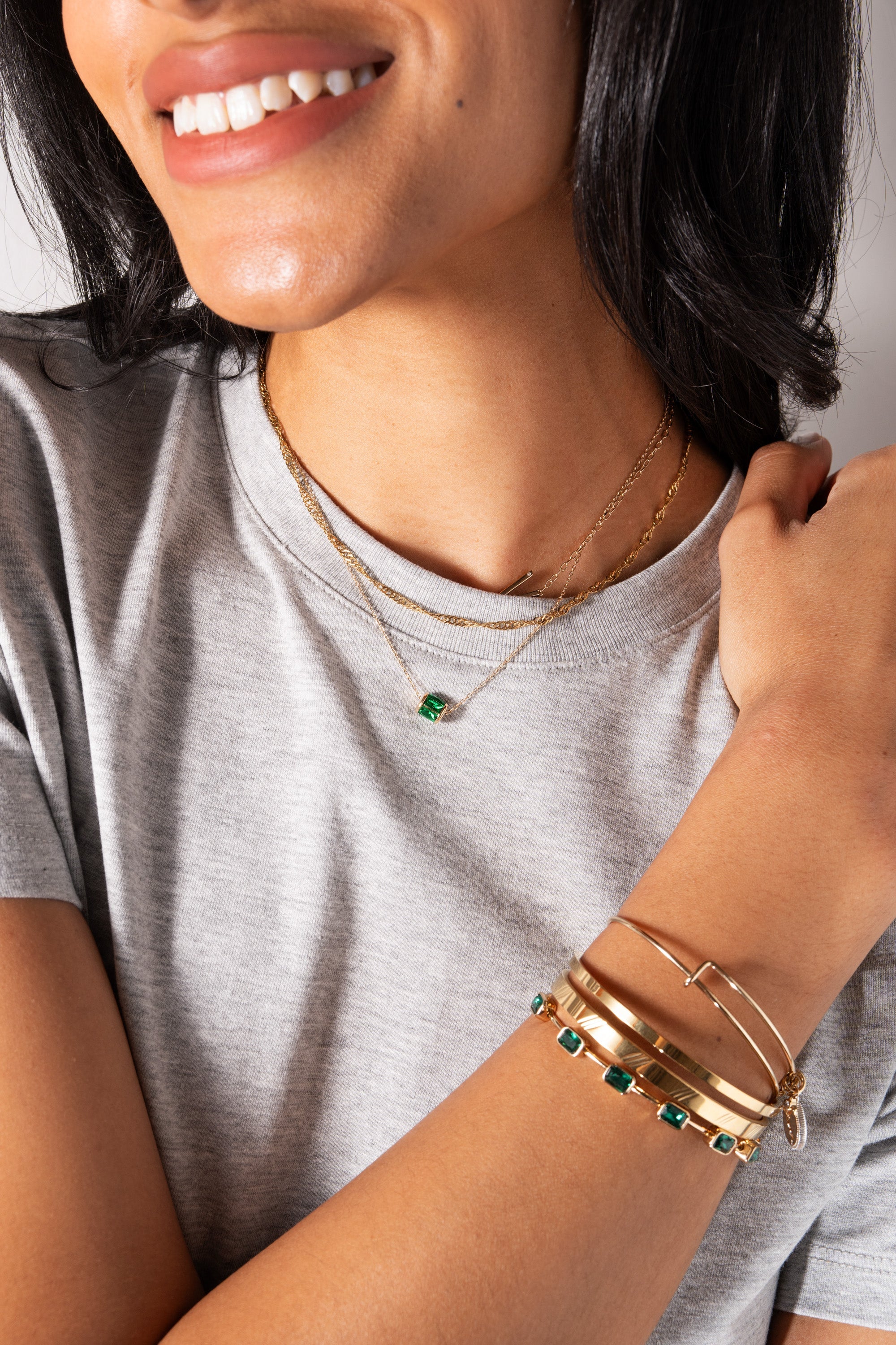 Initial K Precious Elongated Necklace - Aaria Tees Aaria Tees