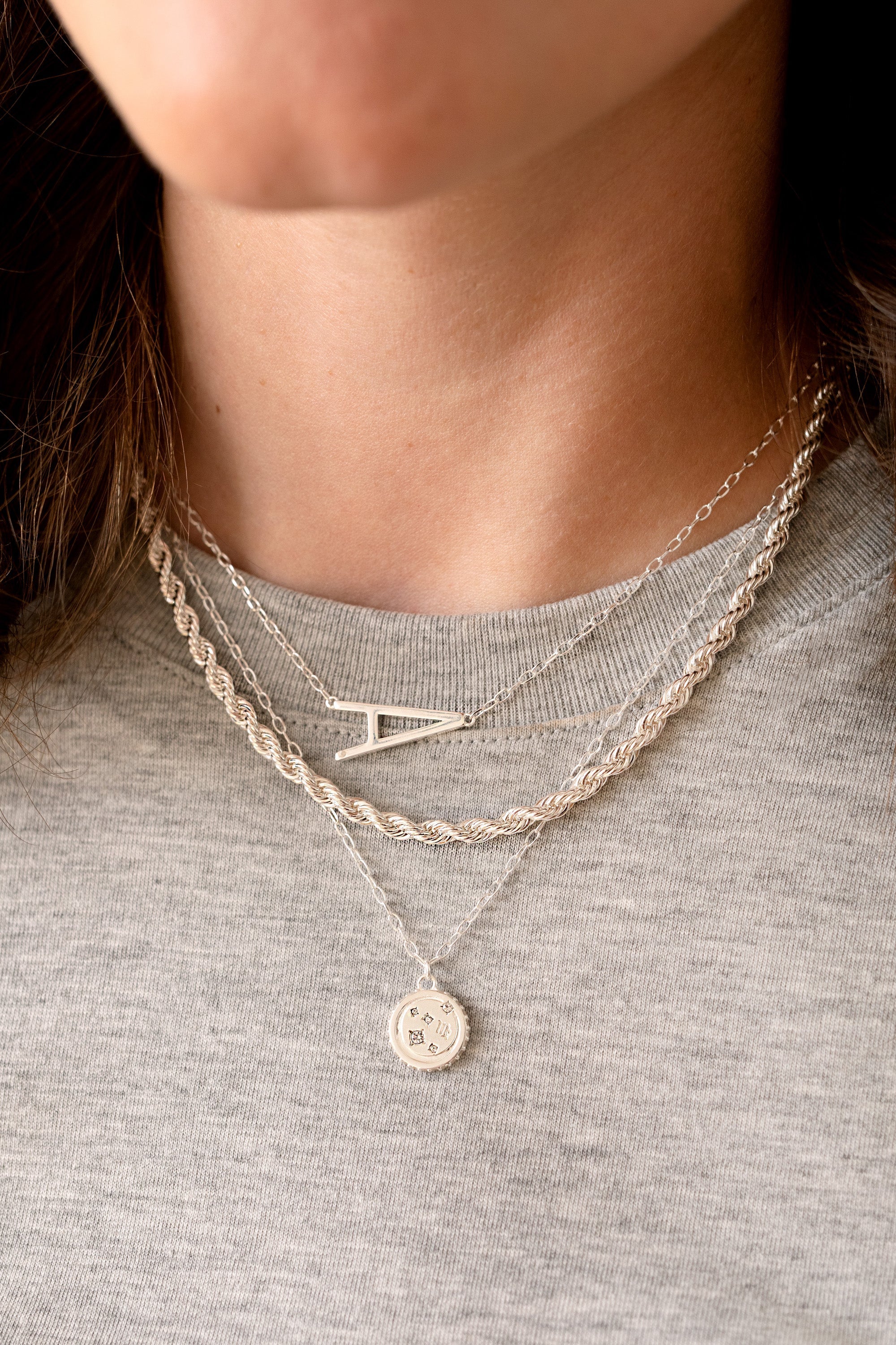 Initial A Precious Elongated Necklace - Aaria Tees Aaria Tees