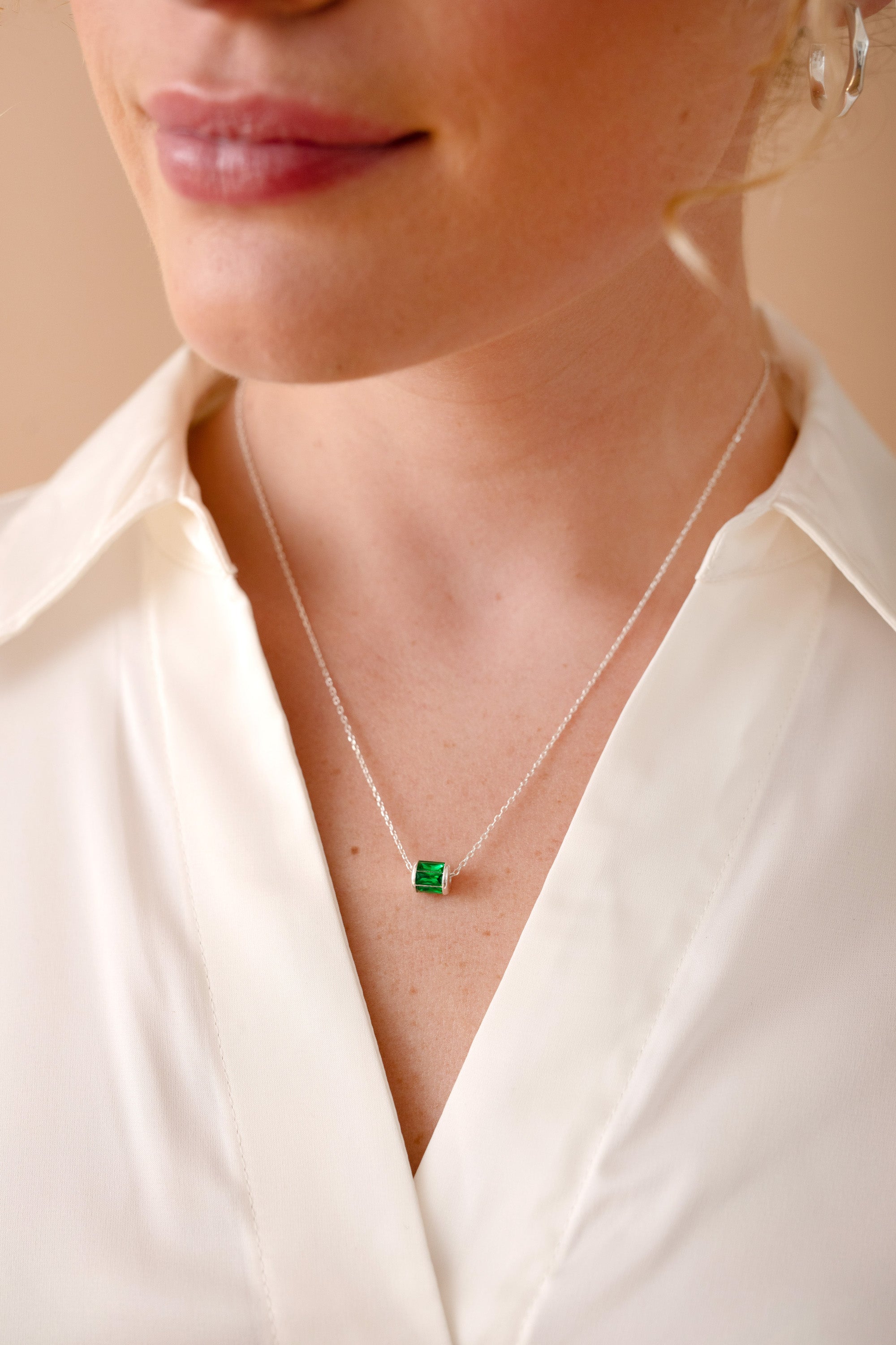 May Birthstone Precious Pendant Necklace - Aaria Tees Aaria Tees