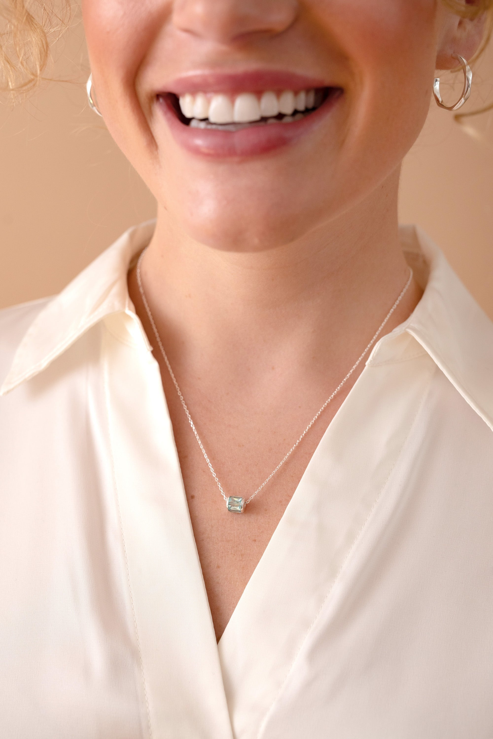 March Birthstone Precious Pendant Necklace - Aaria Tees Aaria Tees