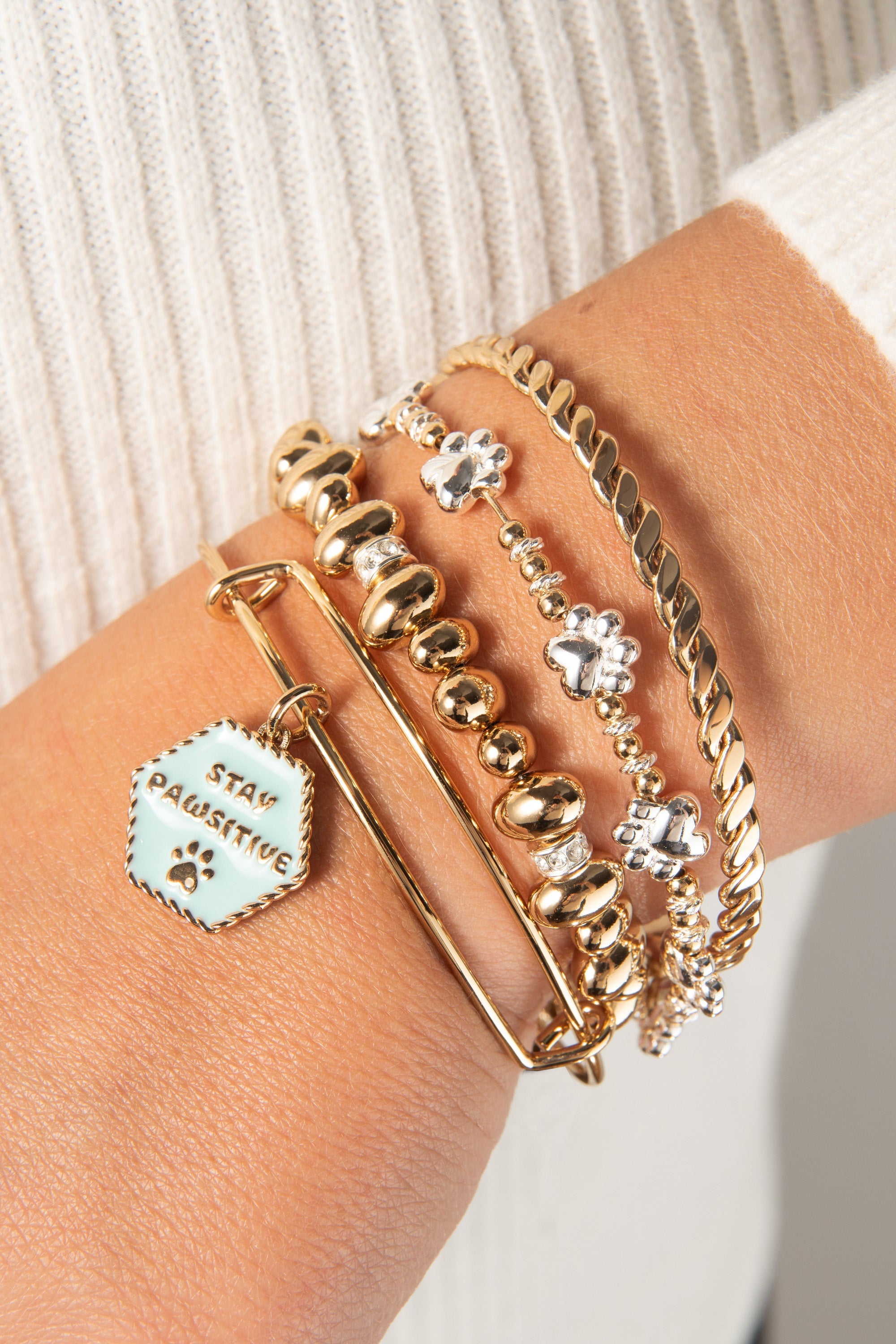Paw Print Beaded Dog Bangle - Aaria Tees Aaria Tees