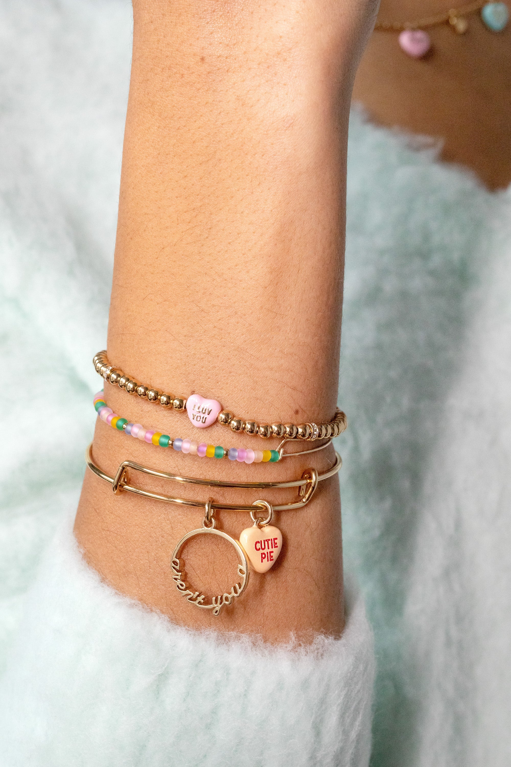 Sweethearts® 'I Luv You' Stretch Bracelet - Aaria Tees Aaria Tees