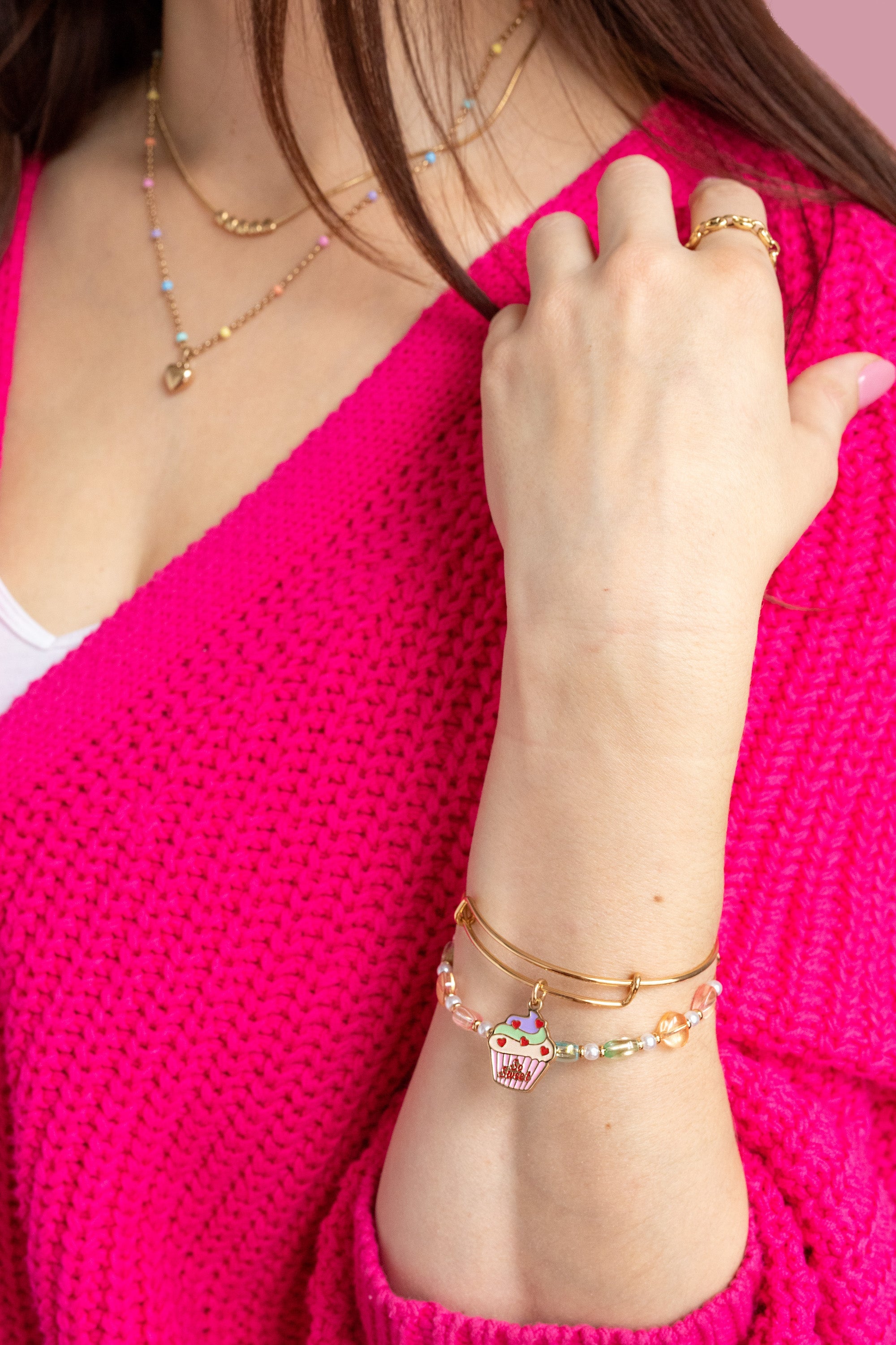 Colorful Heart Beaded Bangle - Aaria Tees Aaria Tees
