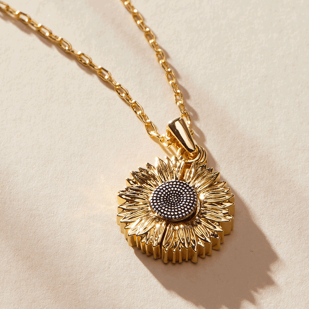Sunflower 'Choose Happiness' Mantra Necklace - Aaria Tees Aaria Tees