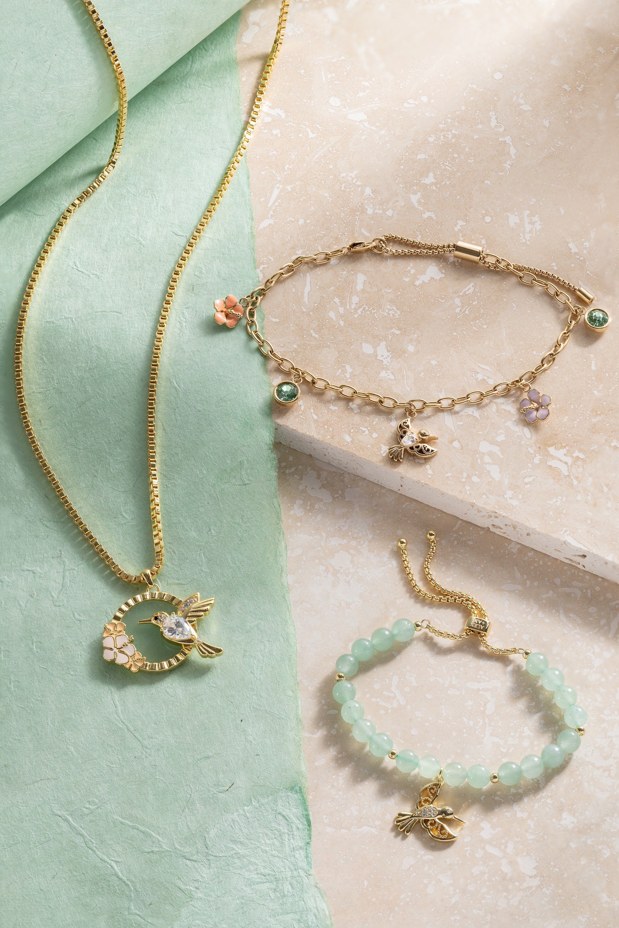 Hummingbird Gemstone Bolo Bracelet - Aaria Tees Aaria Tees