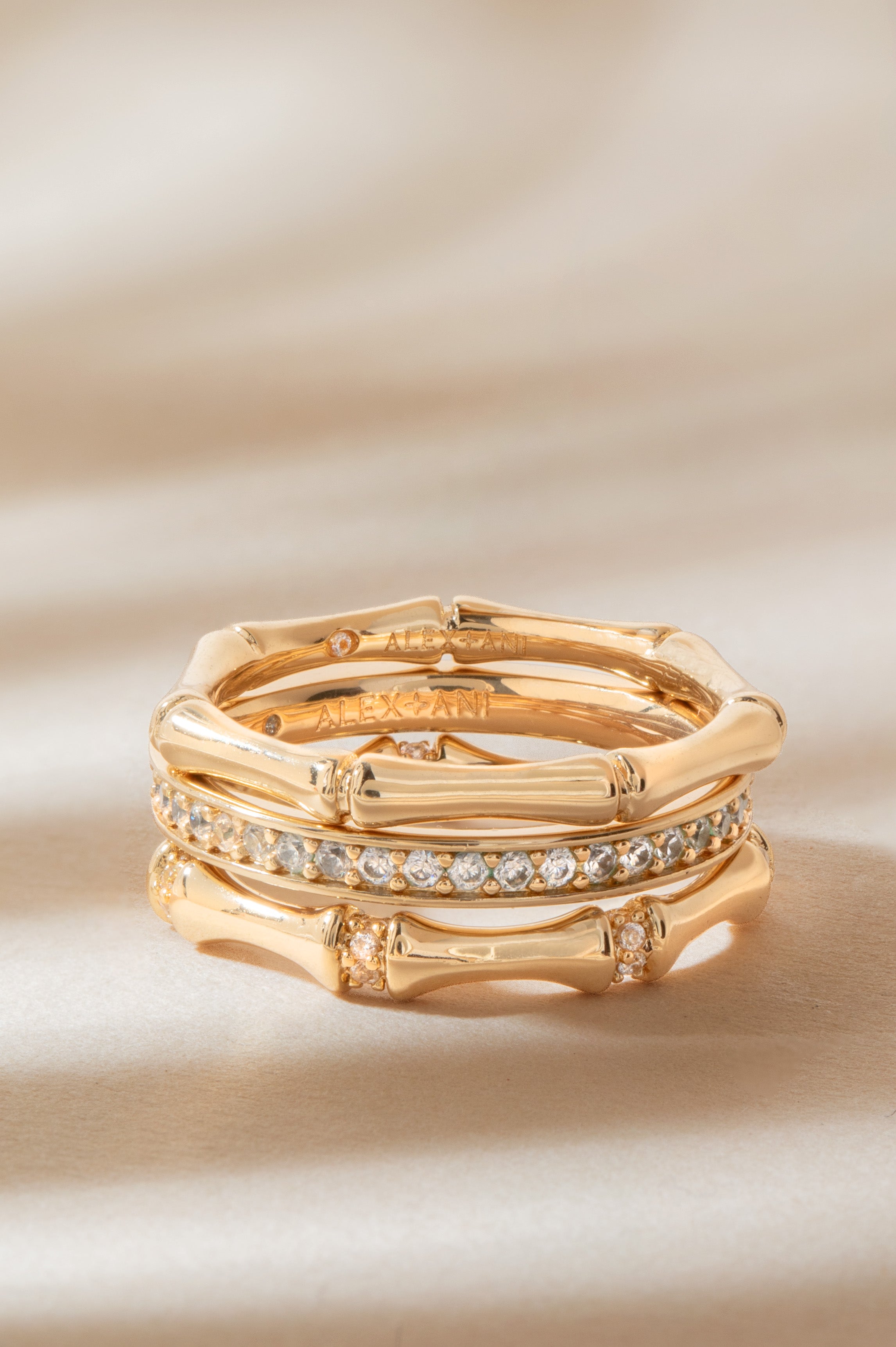 Bamboo Trio Ring Set - Aaria Tees Aaria Tees