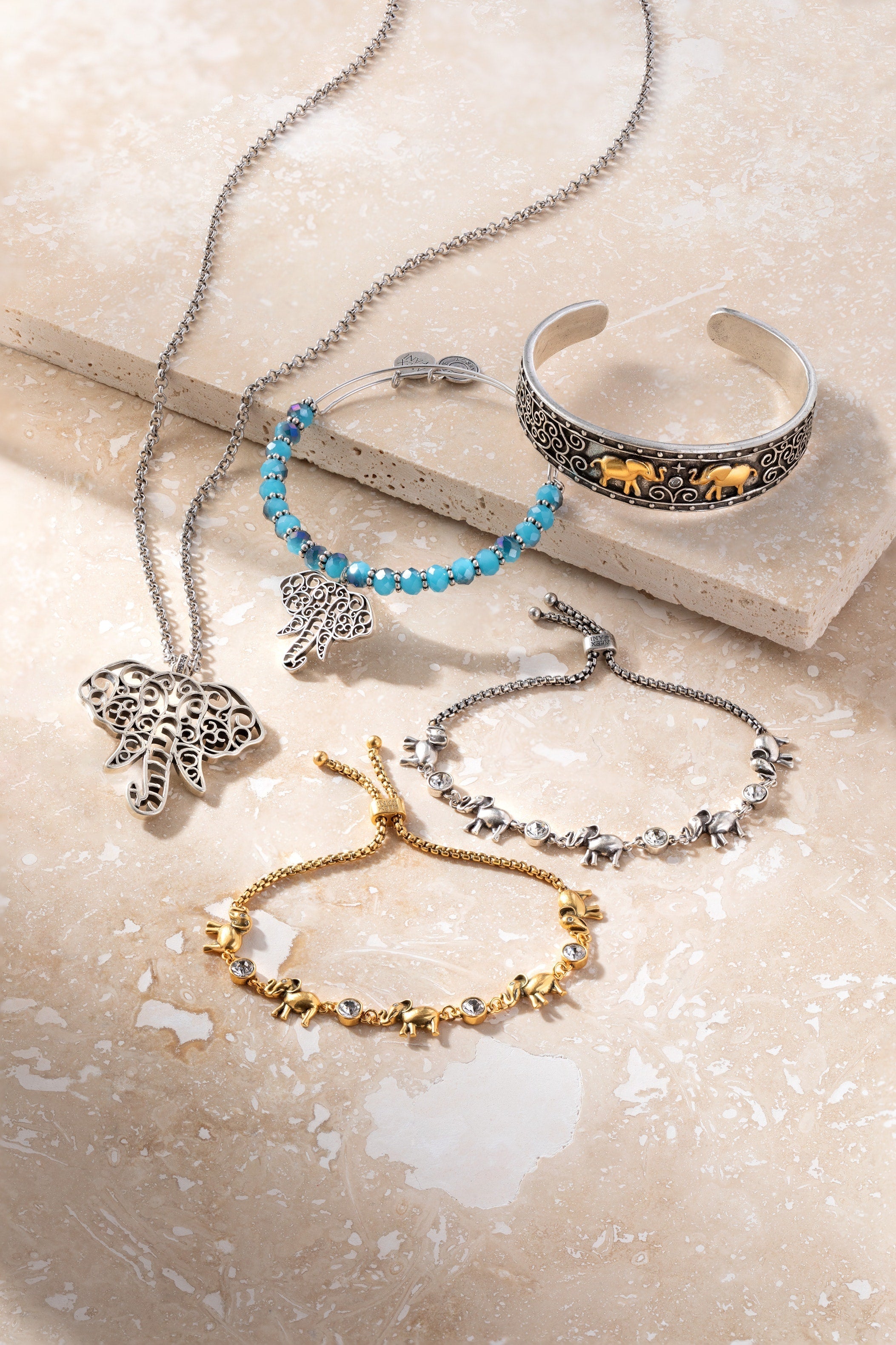 Elephant Crystal Bolo Bracelet - Aaria Tees Aaria Tees