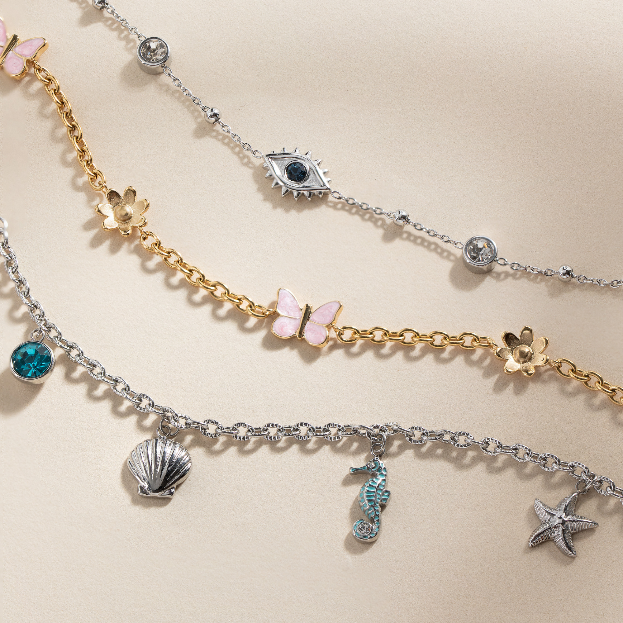 Evil Eye Crystal Anklet - Aaria Tees Aaria Tees