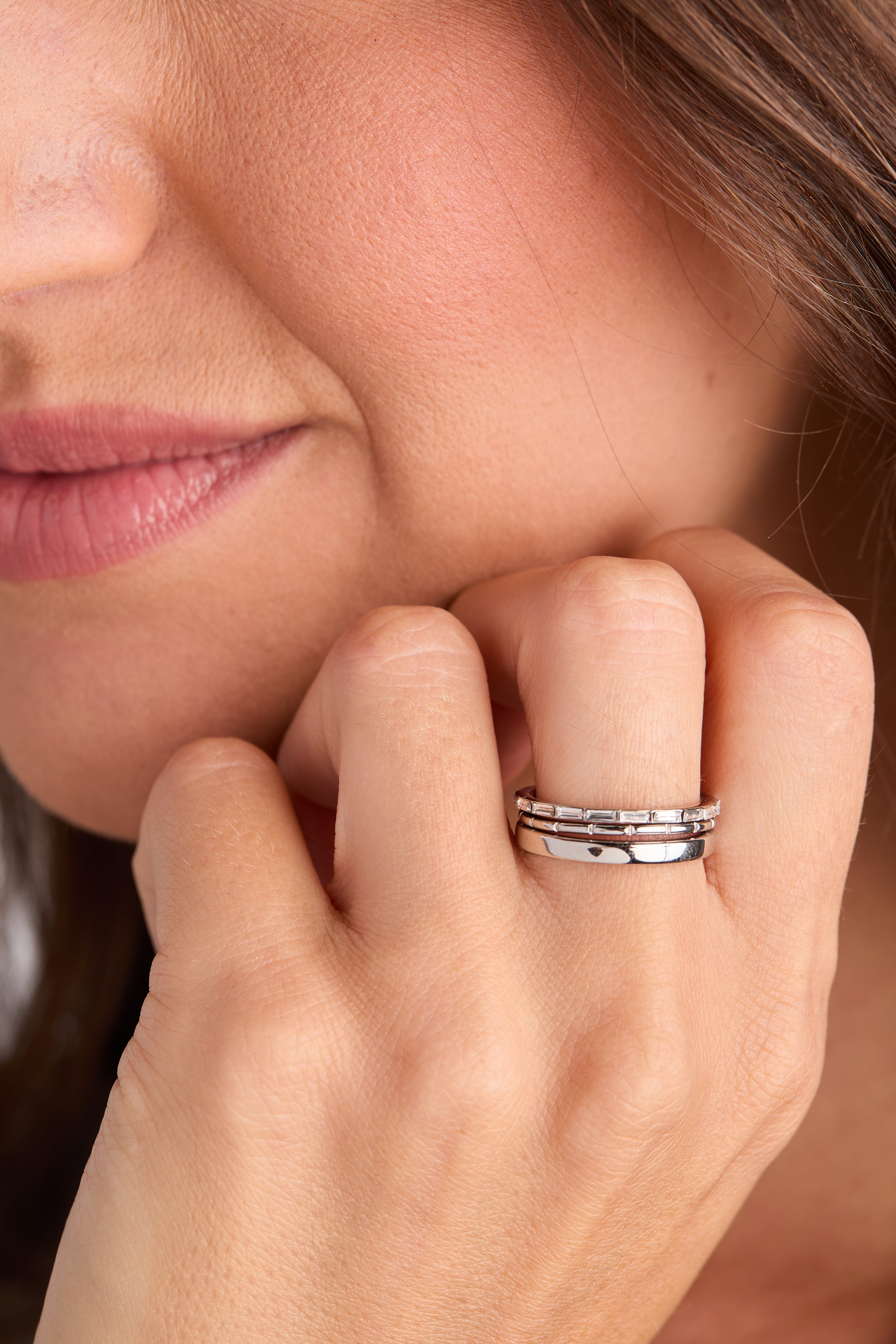 Baguette Stacking Ring Set of 3 - Aaria Tees Aaria Tees