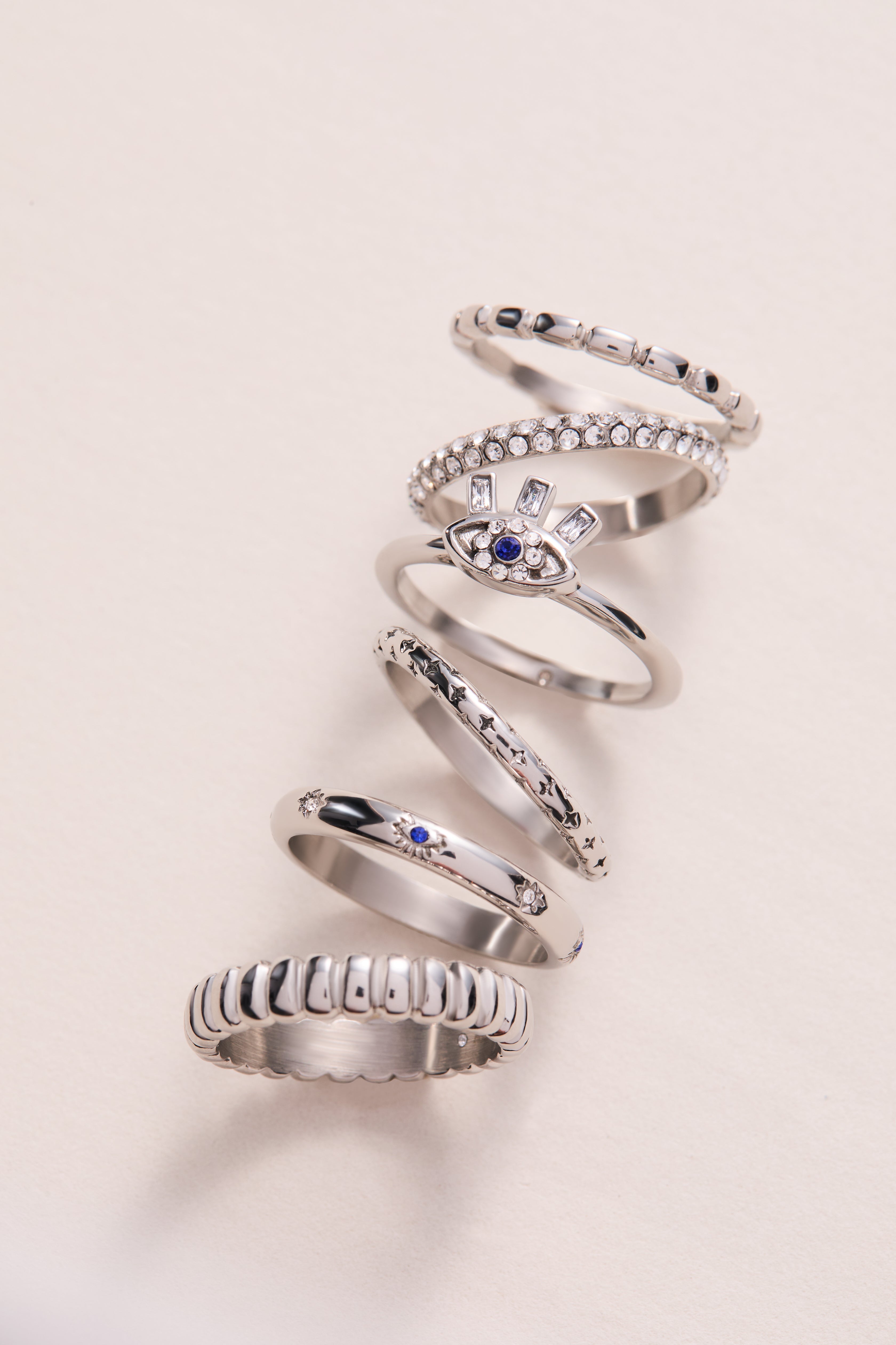 Ribbed Stacking Ring Set of 3 - Aaria Tees Aaria Tees