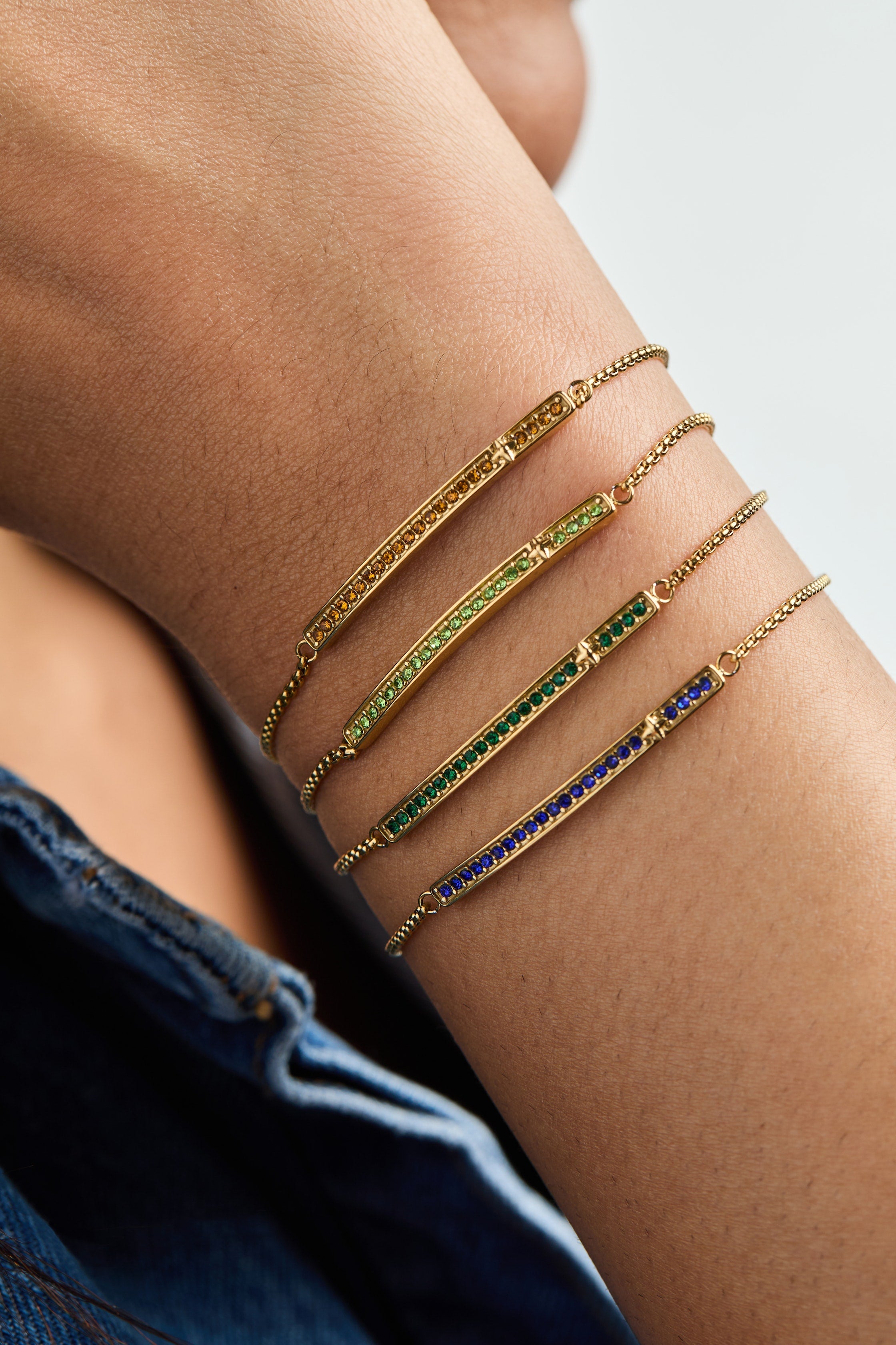 May Everyday Birthstone Pave Bolo Bracelet - Aaria Tees Aaria Tees