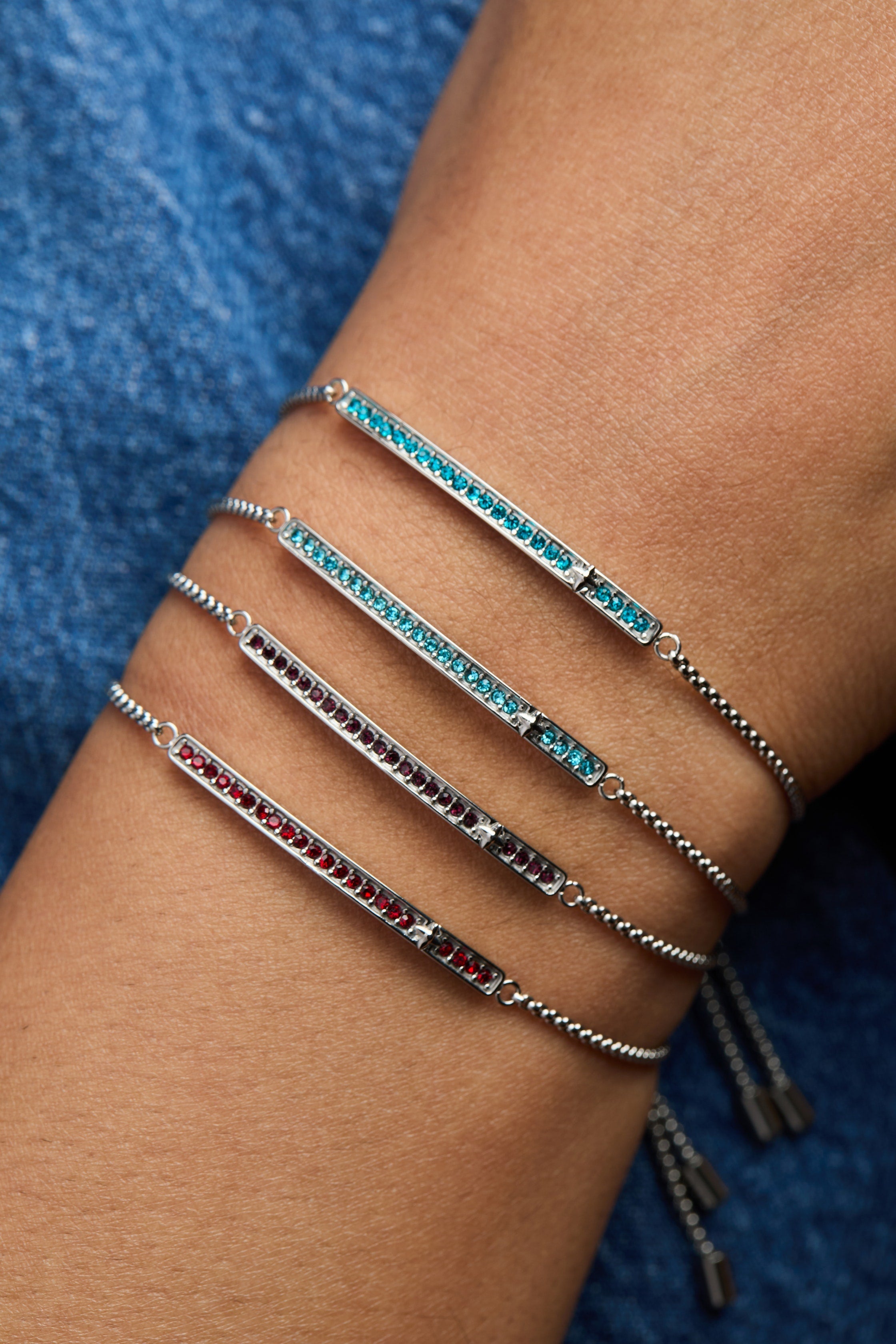 December Everyday Birthstone Pave Bolo Bracelet - Aaria Tees Aaria Tees