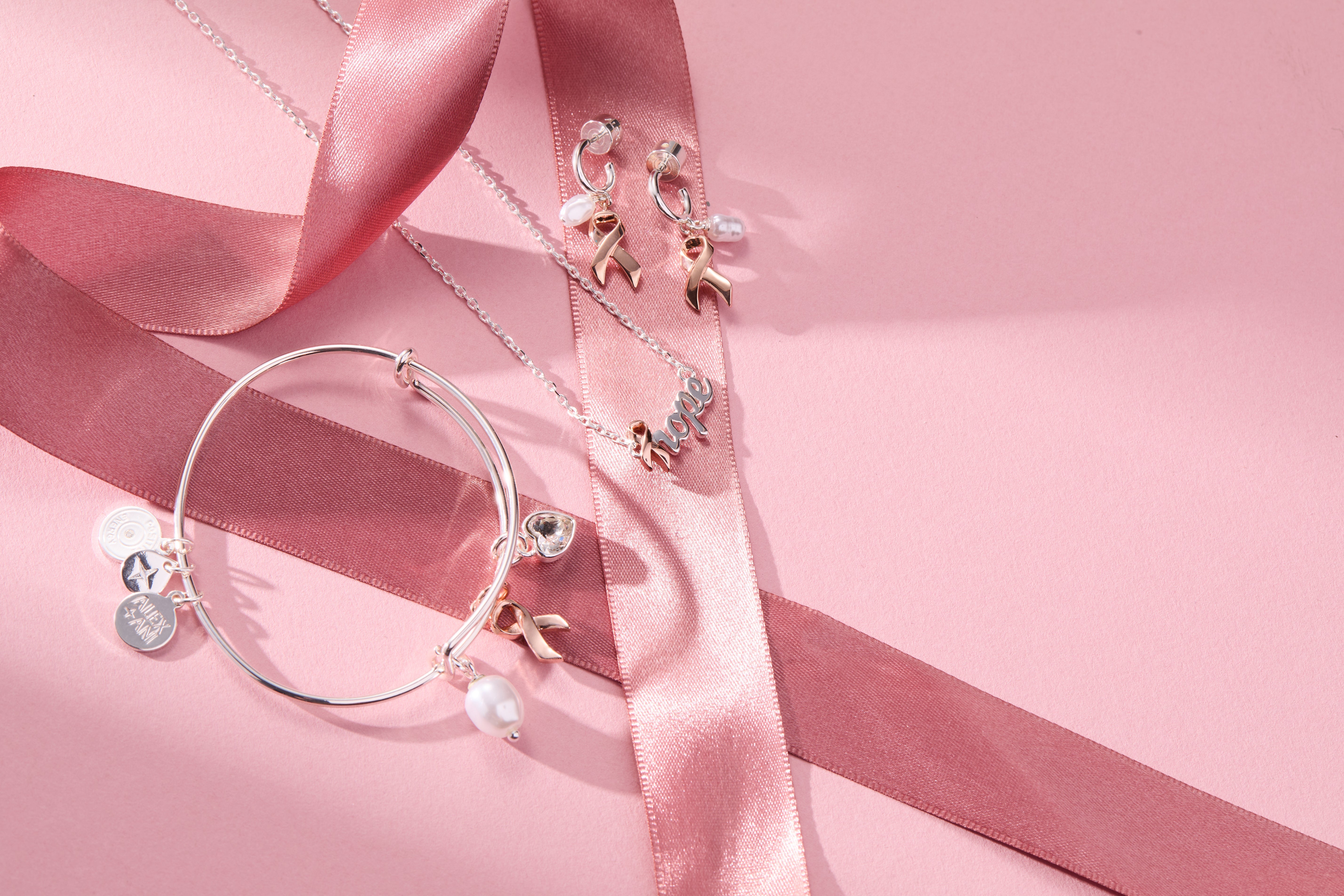 'Hope' Breast Cancer Awareness Pink Ribbon Necklace - Aaria Tees Aaria Tees