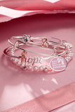 'HOPE' Breast Cancer Awareness Charm Bangle Set of 2 - Aaria Tees Aaria Tees