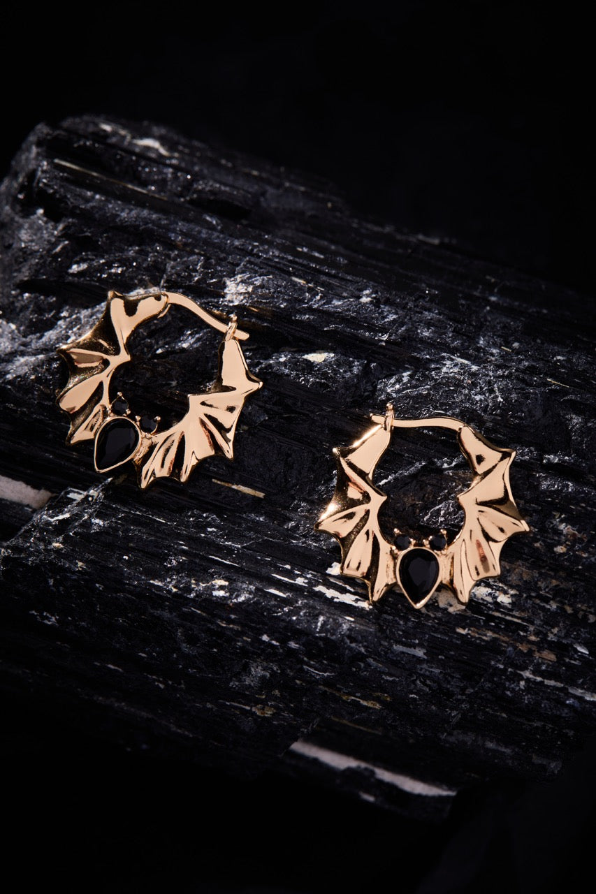 Crystal Bat Hoop Earrings - Aaria Tees Aaria Tees