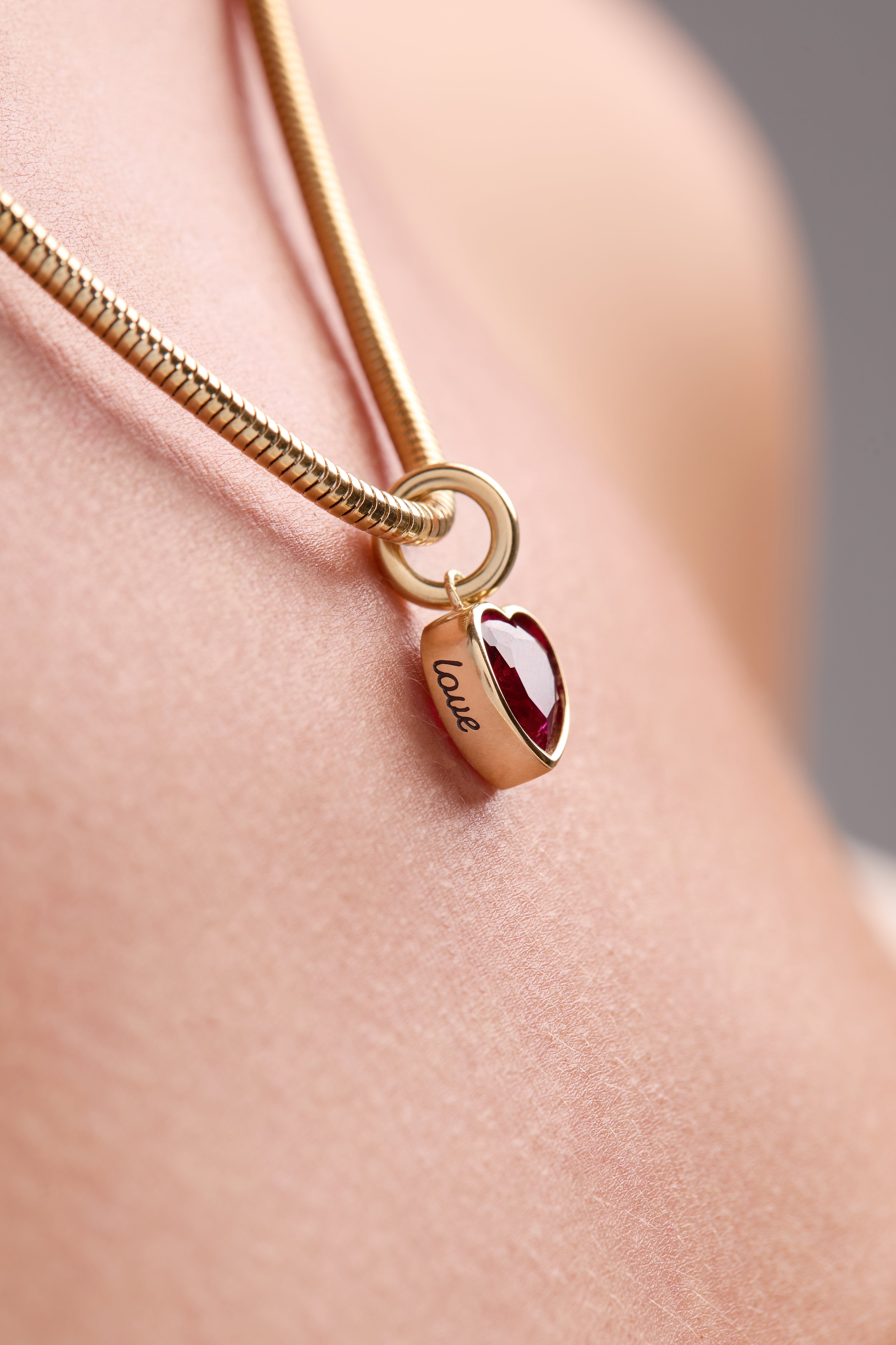 July 'Love' Heart Birthstone Charm - Aaria Tees Aaria Tees