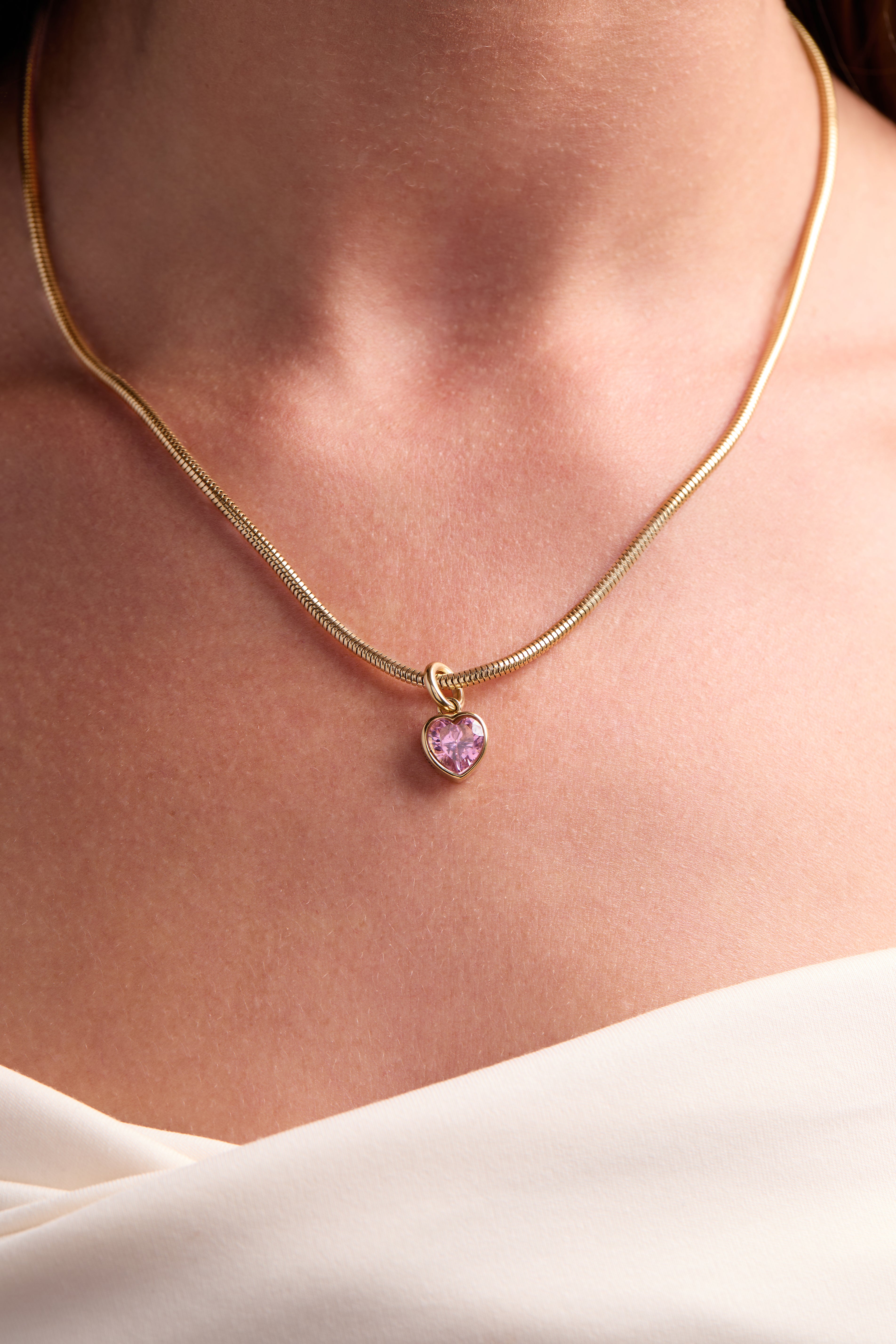 October 'Serenity' Heart Birthstone Charm - Aaria Tees Aaria Tees