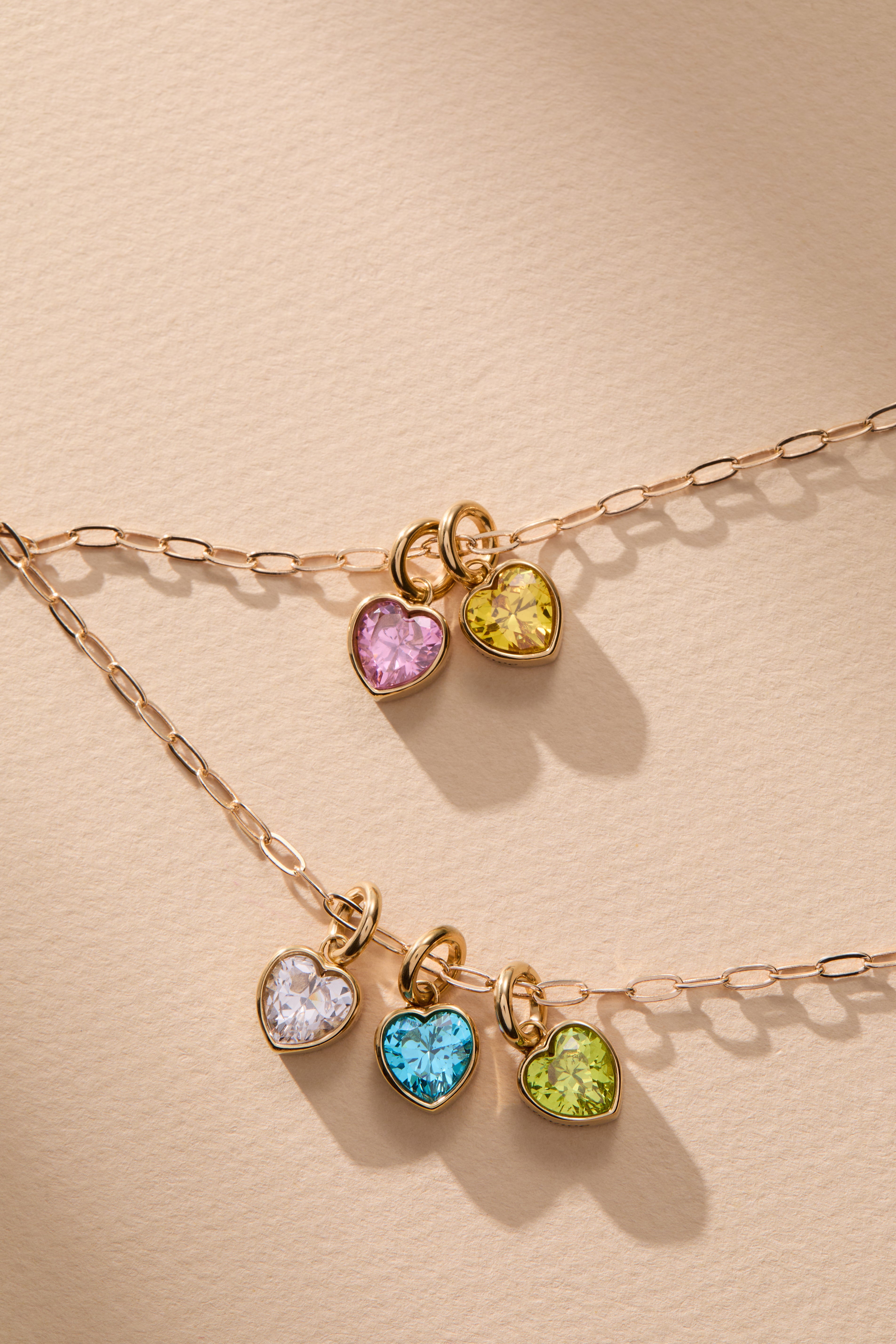 March 'Faith' Heart Birthstone Charm - Aaria Tees Aaria Tees