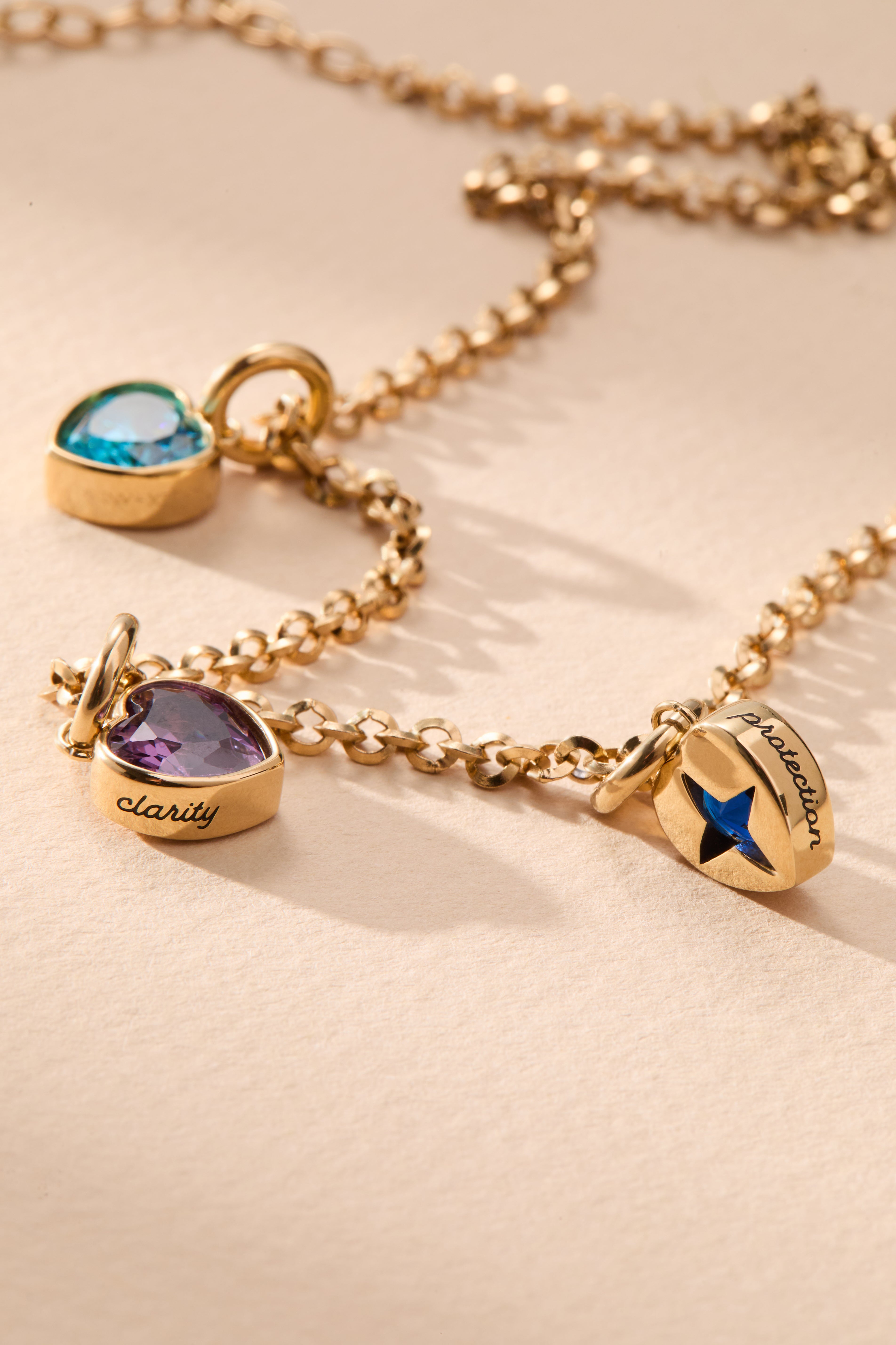 February 'Clarity' Heart Birthstone Charm - Aaria Tees Aaria Tees