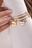 Abuela Mother of Pearl Heart Charm Bangle - Aaria Tees Aaria Tees
