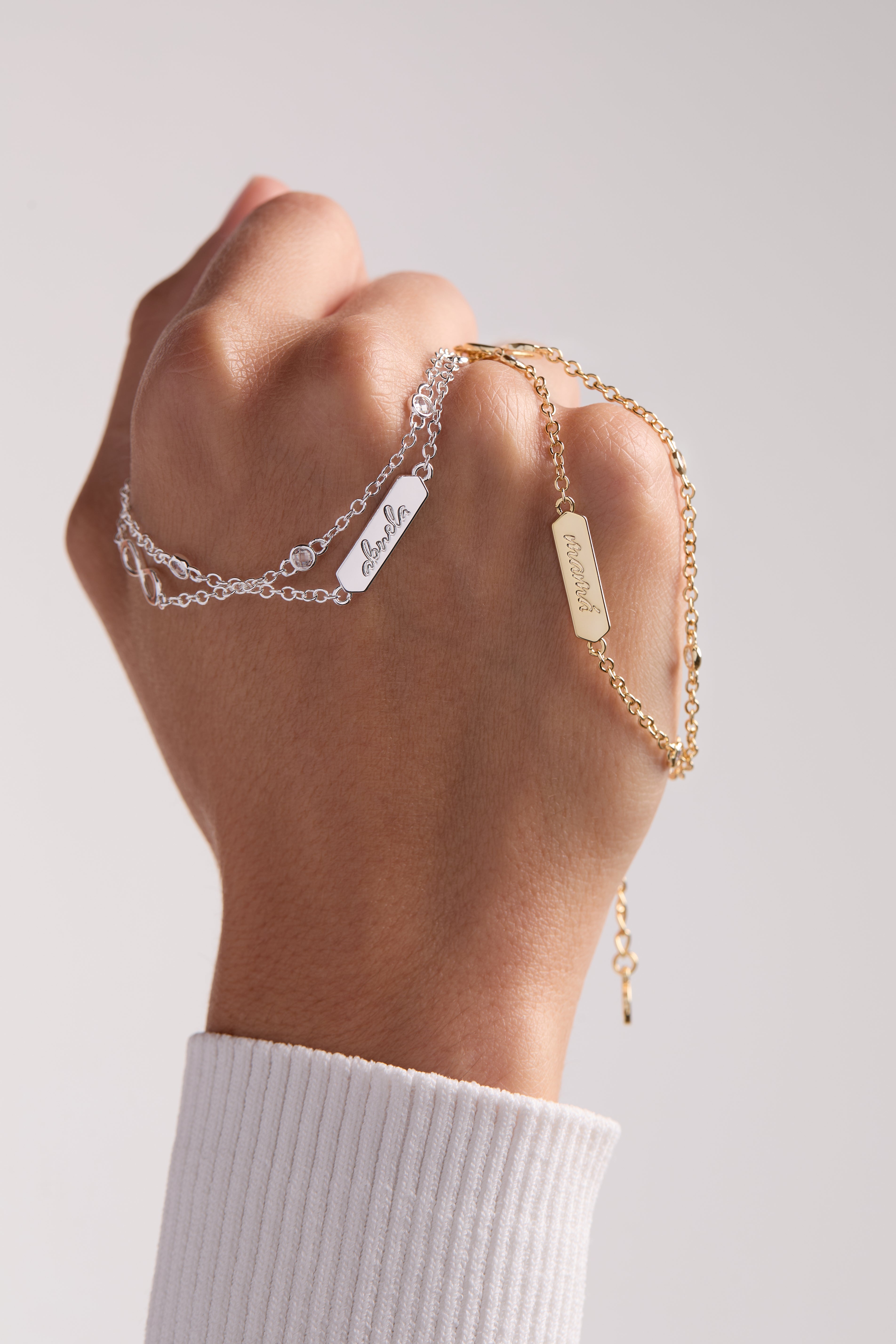 Abuela Infinity Chain Double Strand Bracelet - Aaria Tees Aaria Tees