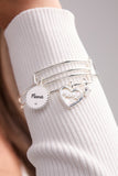 Mamá Mother of Pearl Heart Charm Bangle - Aaria Tees Aaria Tees