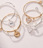 Abuela Mother of Pearl Heart Charm Bangle - Aaria Tees Aaria Tees