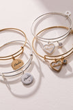 Abuela Mother of Pearl Heart Charm Bangle - Aaria Tees Aaria Tees