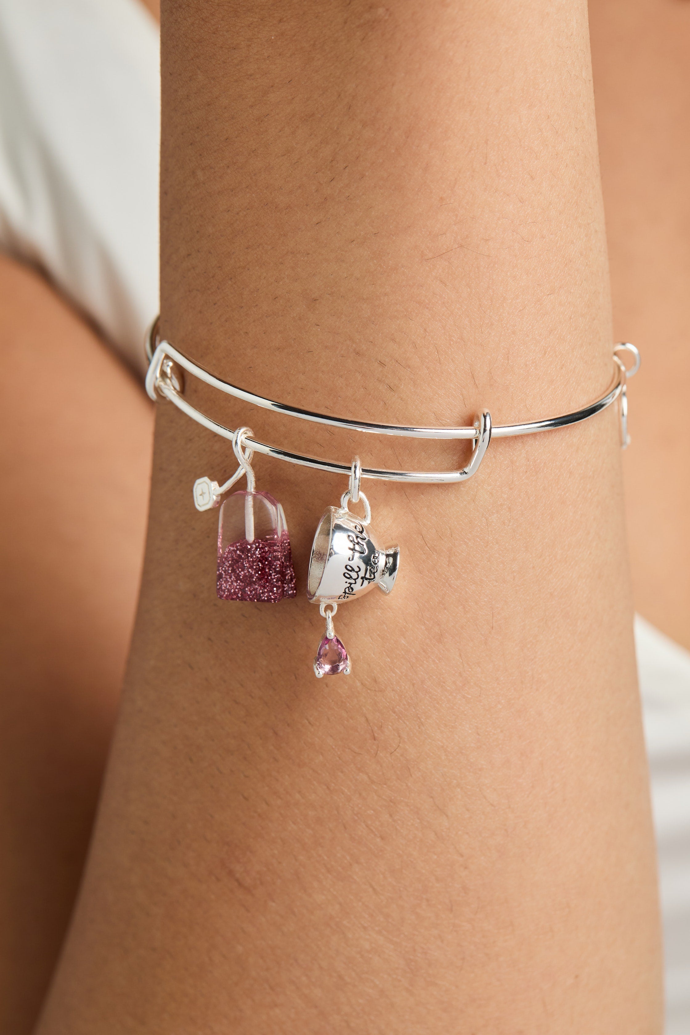 'Spill the Tea' Cup & Tea Bag Charm Bangle - Aaria Tees Aaria Tees