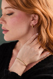 Gold Beaded Huggie Hoop Earring - Aaria Tees Aaria Tees