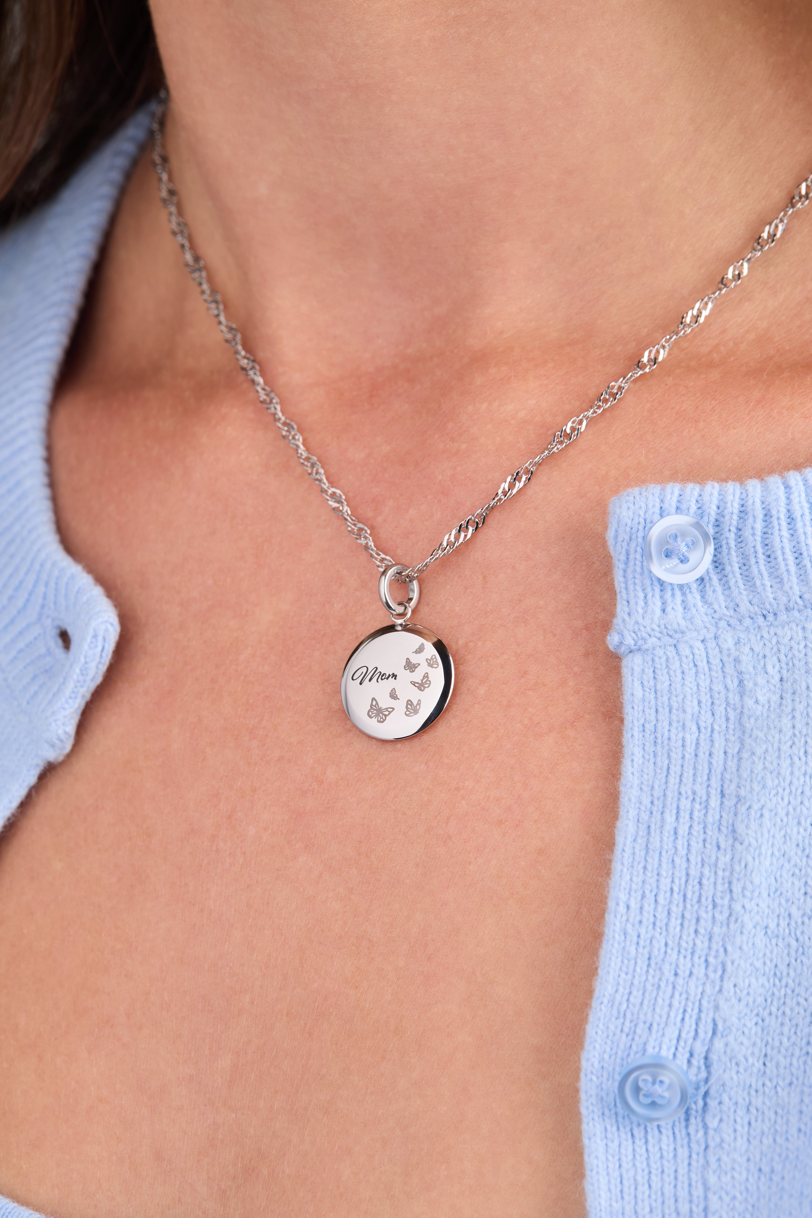 Mom Butterfly Disc Charm - Aaria Tees Aaria Tees