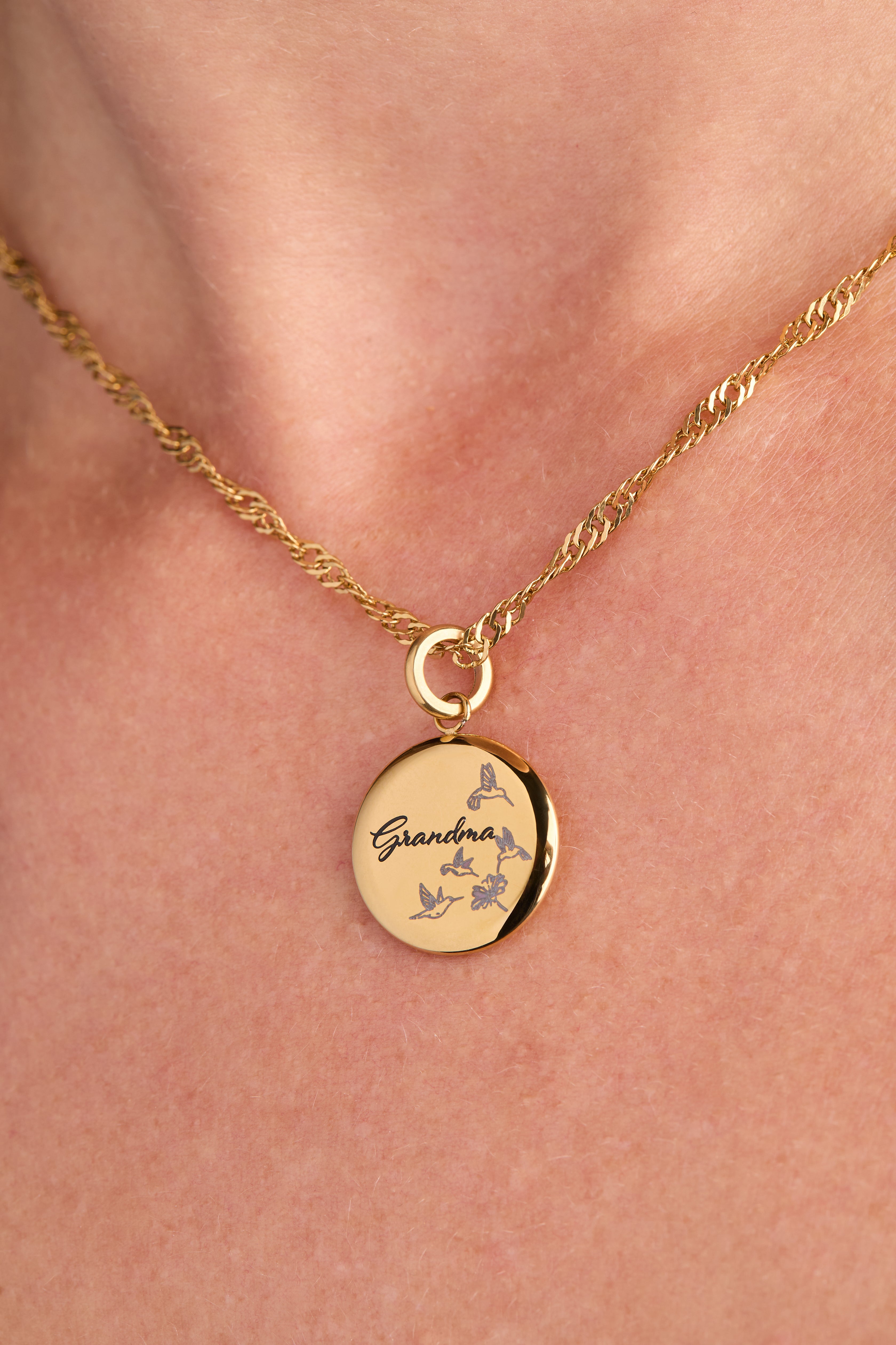 Grandma Hummingbird Disc Charm - Aaria Tees Aaria Tees