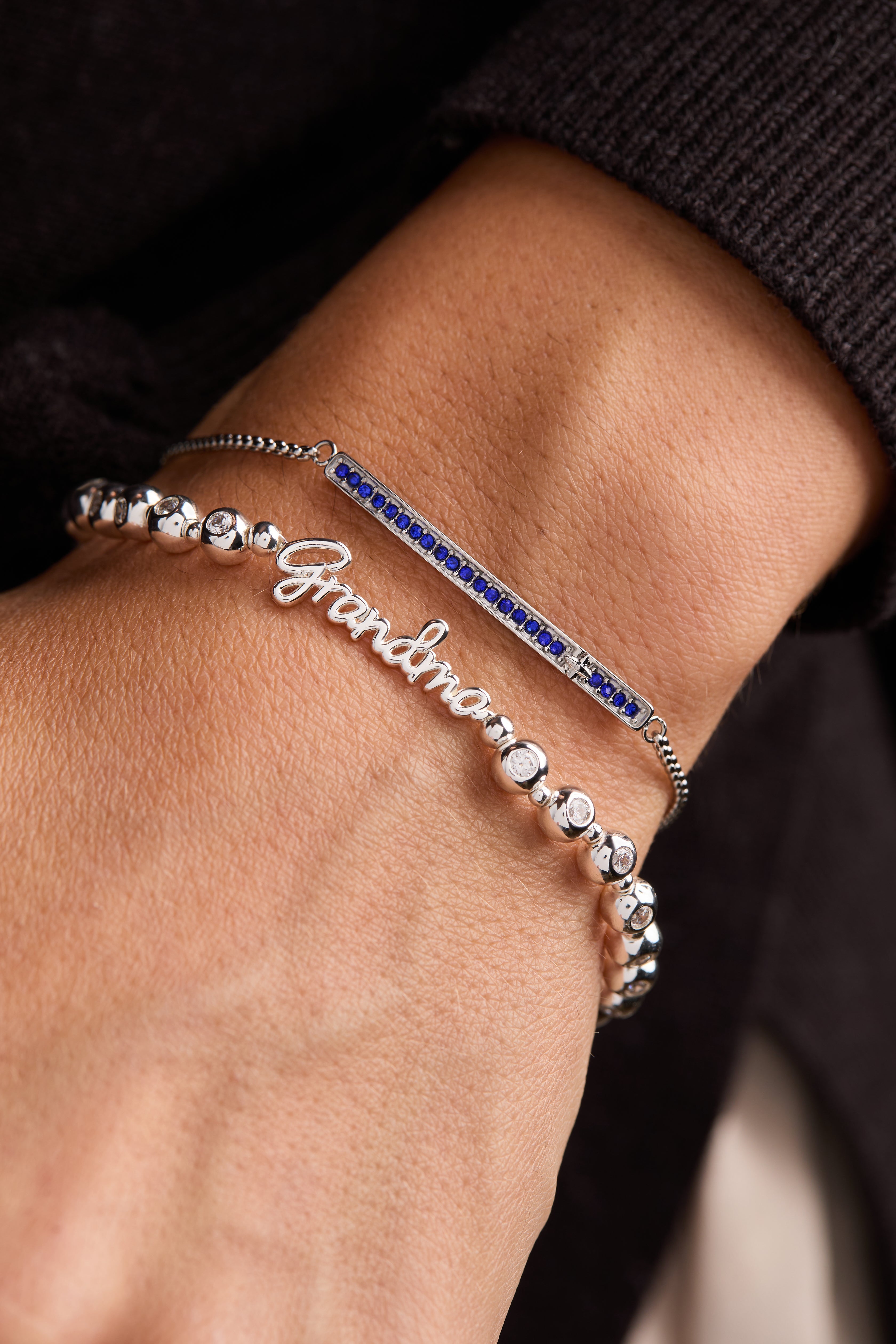 Grandma Elongated Crystal Stretch Bracelet - Aaria Tees Aaria Tees