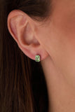 August Emerald-Cut Birthstone Stud Earrings - Aaria Tees Aaria Tees