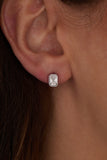 April Emerald-Cut Birthstone Stud Earrings - Aaria Tees Aaria Tees