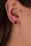 July Emerald-Cut Birthstone Stud Earrings - Aaria Tees Aaria Tees