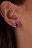 September Emerald-Cut Birthstone Stud Earrings - Aaria Tees Aaria Tees