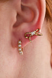 Bow Studs and Pearl Hoop Coquette Earring Set of 2 - Aaria Tees Aaria Tees