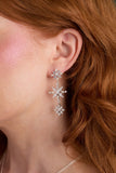 Crystal Snowflake Linear Earrings - Aaria Tees Aaria Tees